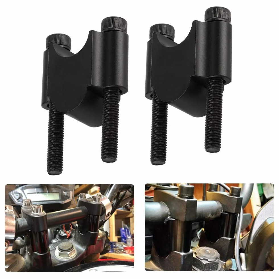Rialzo manubrio universale, Moto Rialzo manubrio in lega di alluminio, 7/8 '22mm, Flangia di sollevamento della barra del motociclo (nero)