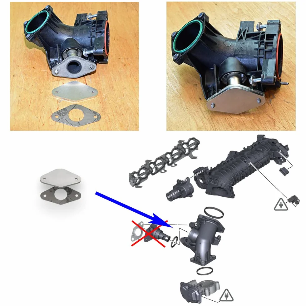 Valvola EGR + Kit Eliminazione Radiatore EGR per motori Diesel BMW 2.0 N47N N47S1