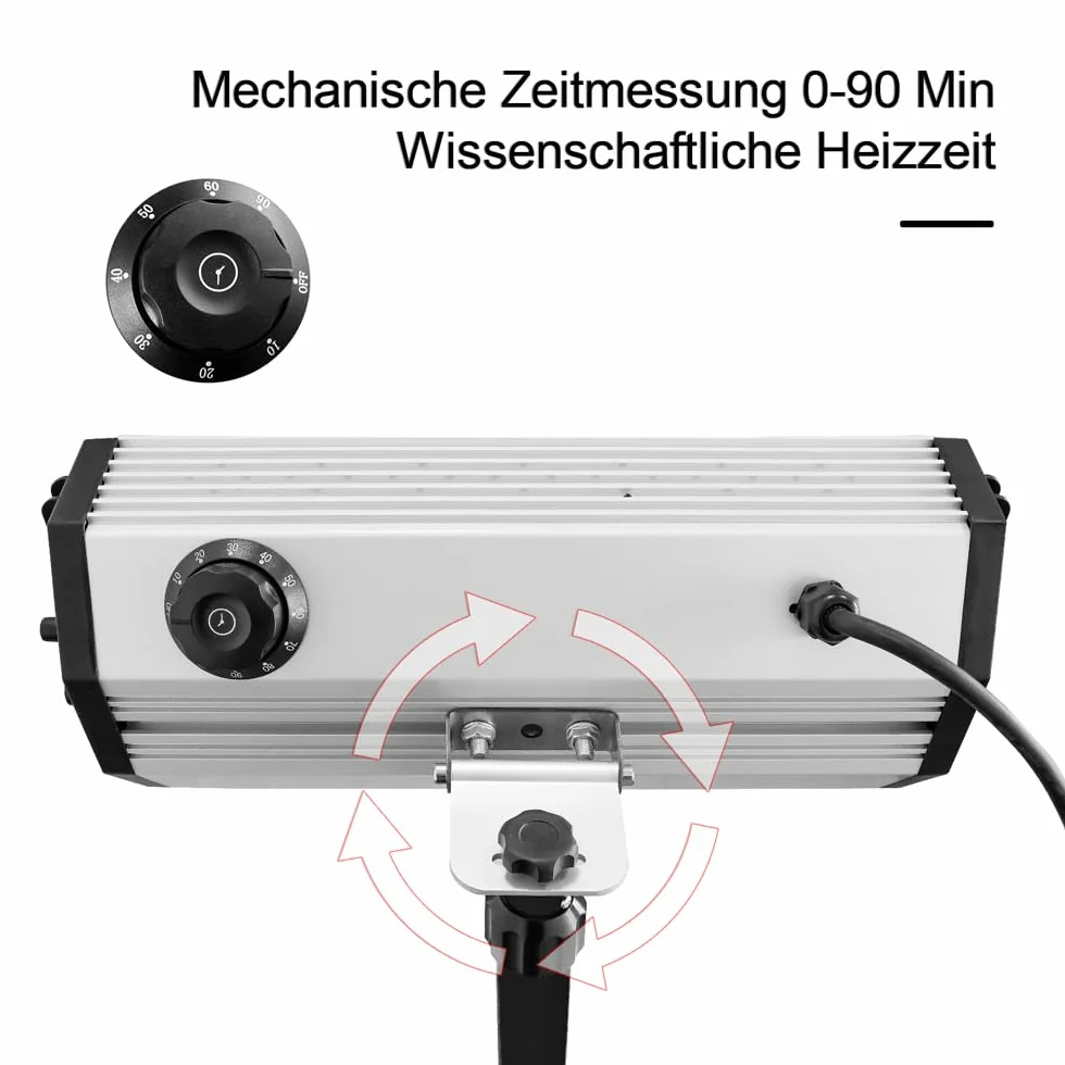 DATOUBOSS Lampada di polimerizzazione della vernice a infrarossi a onde corte 2000w, essiccatore di polimerizzazione della vernice, riparazione della carrozzeria con supporto
