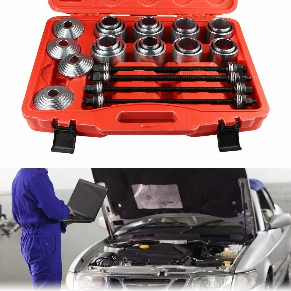Kit Bussole Rimozione Cuscinetti 36 Pezzi, Set Strumenti Riparazione con Anelli di Pressione per Meccanici Auto Moto