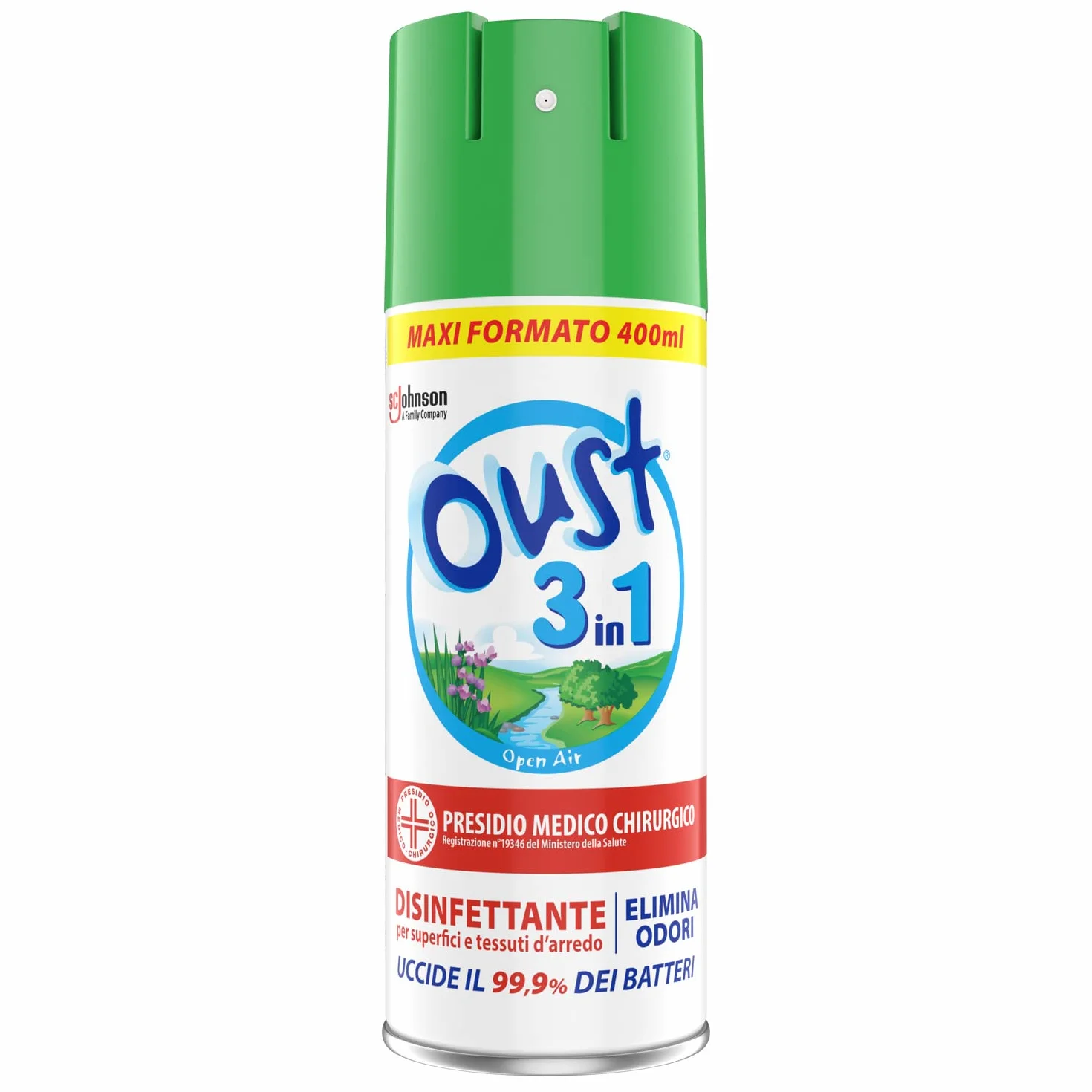 Oust 3 in 1 Spray Disinfettante 400 ml per Superfici e Tessuti