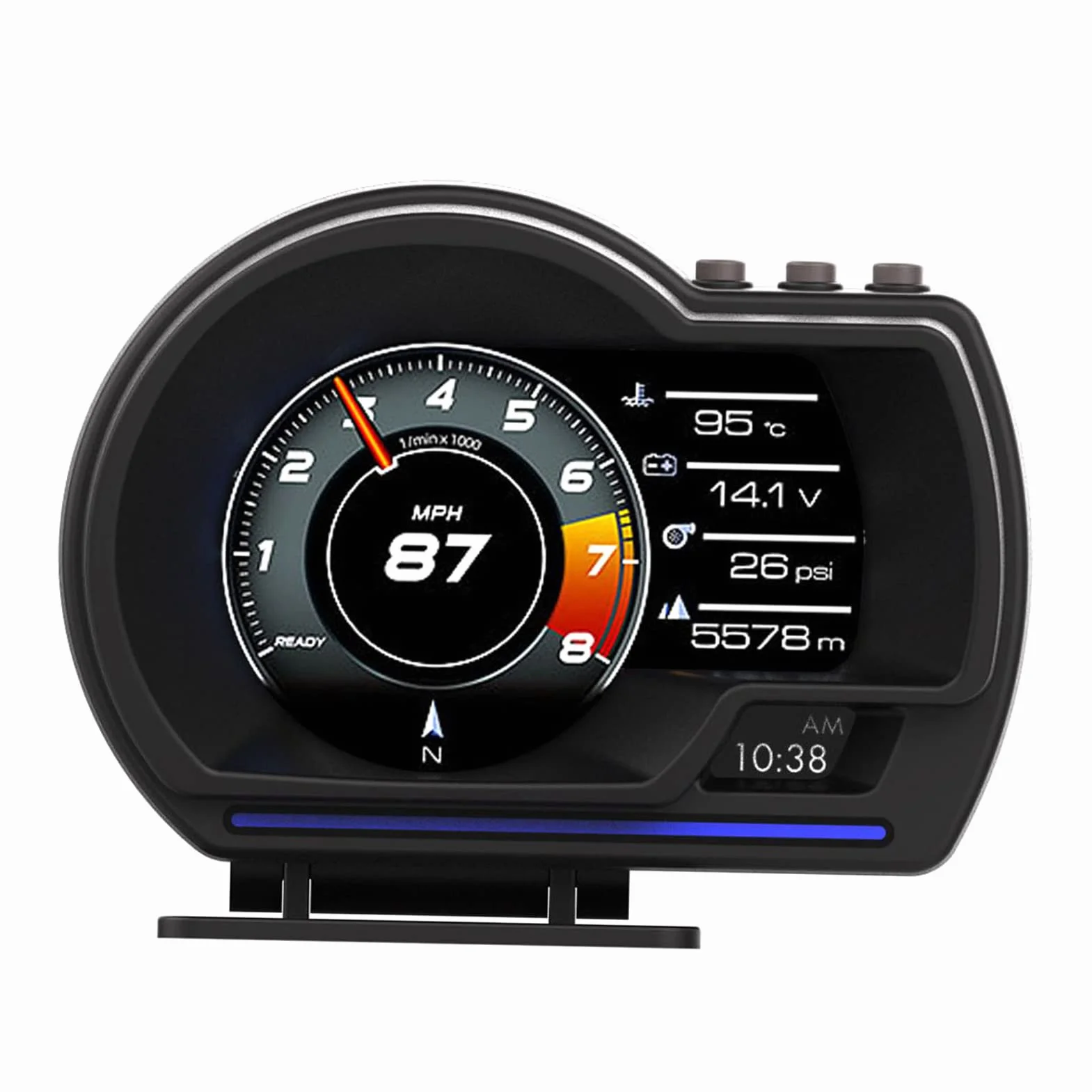 Display HUD per Auto OBDⅡ GPS Smart Gauge Tachimetro Strumento diagnostico Eliminazione codice Errore Guida sicura Allarme guasto Computer
