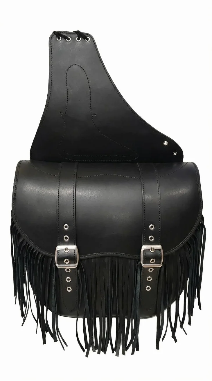 Shop Bikers Coppia borse a bisaccia grande mississippi con frange in pelle per moto custom o cavalli - Vera Pelle artigianale 100% - Made in Italy - Robuste, resistono alle intemperie