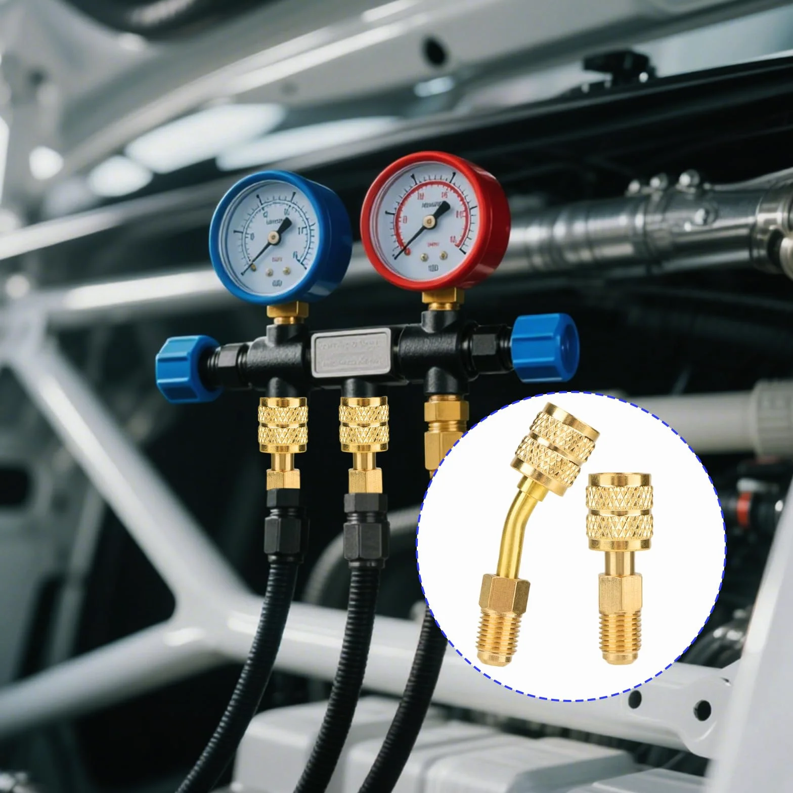 Adattatore R410a per Sistema Mini Split, Attacco Svasato Femmina 5/16 e Maschio 1/4, Estrattore Valvola per Apparecchiature HVAC