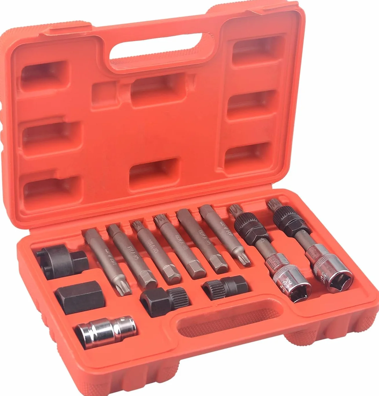 topolenashop Set Attrezzi Puleggia Alternatore 13 Pezzi – Kit Smontaggio e Montaggio Motore Auto – Chiavi a Bussola e Terminali per Riparazioni Auto – Utensili Professionali per Meccanici e Officine