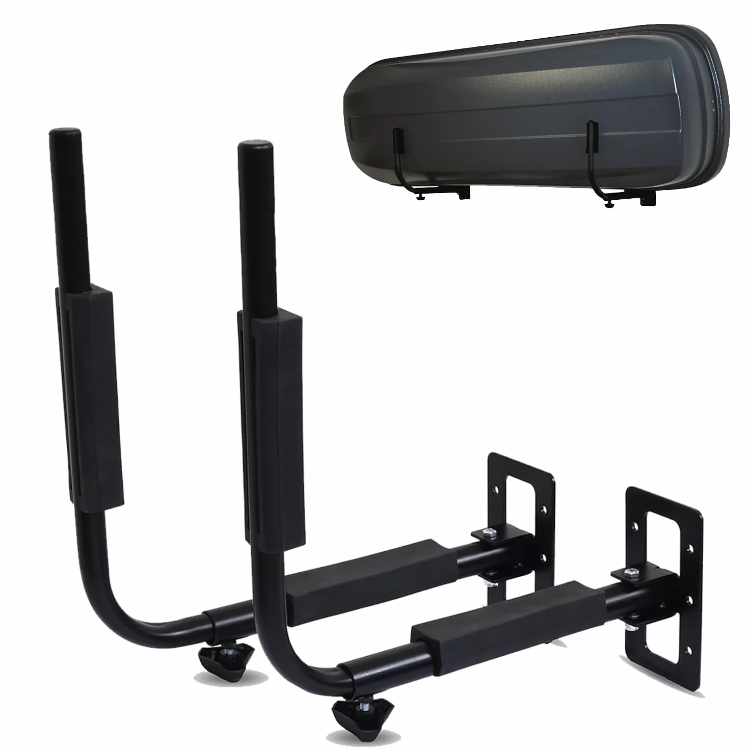 Supporto da parete per box da tetto [Fino a 52 cm di altezza, 40kg capacità di carico, Distanza regolabile in continuo, Inclusi tasselli/Viti per il montaggio]