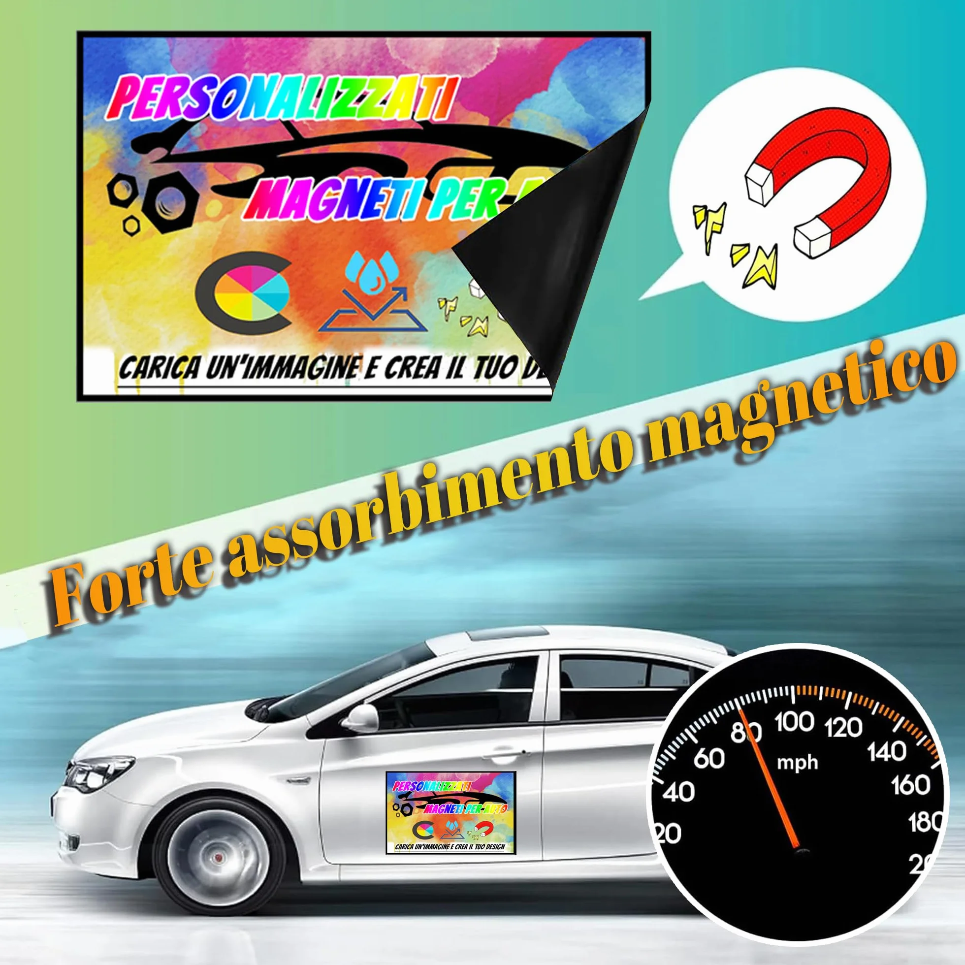 Adesivi per Auto Magneti Personalizzati con Testo e Logo, Magnete Pubblicità Aziendale