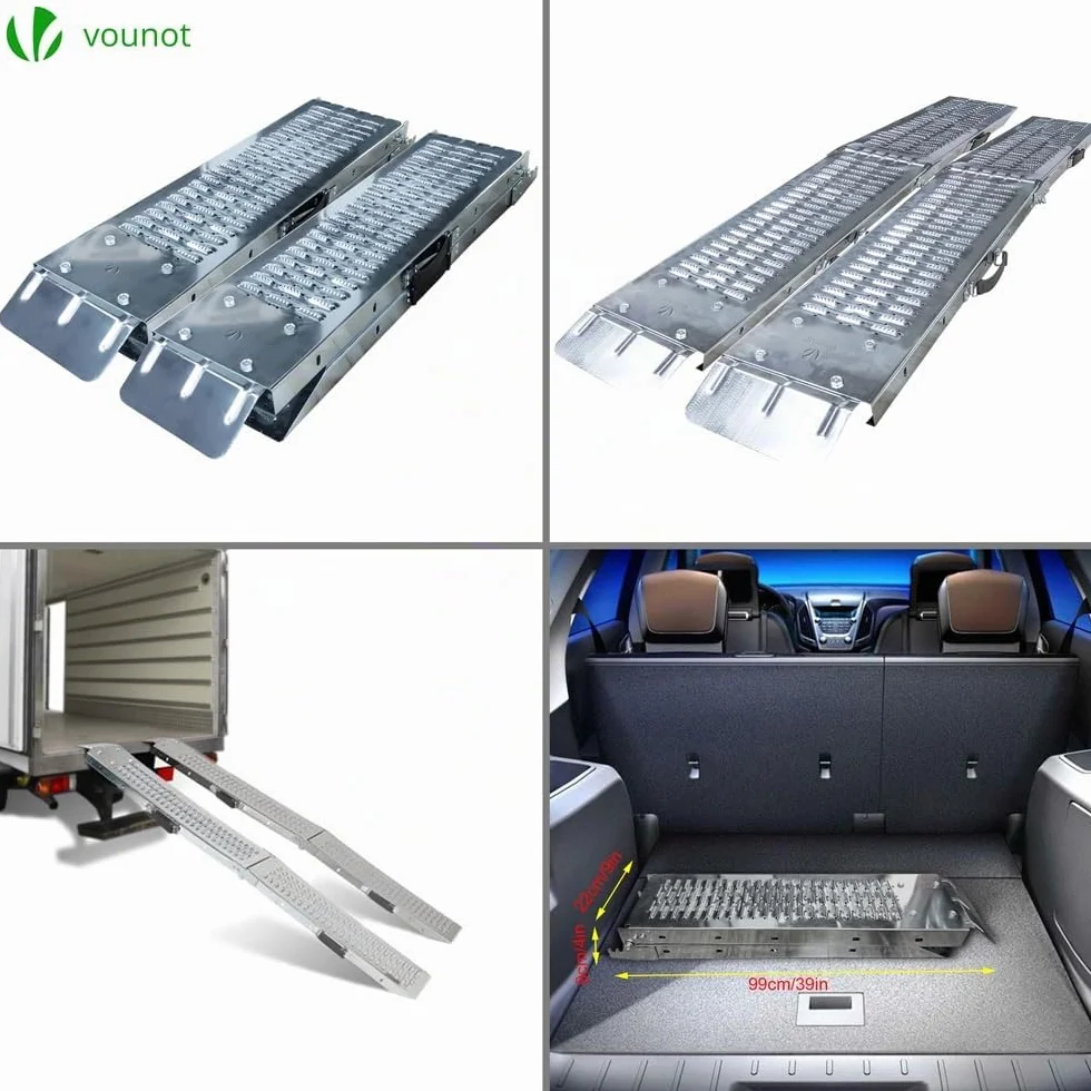 VOUNOT® Rampa Pieghevole 400 kg Max 180x23x4,5 cm per Moto, Carico