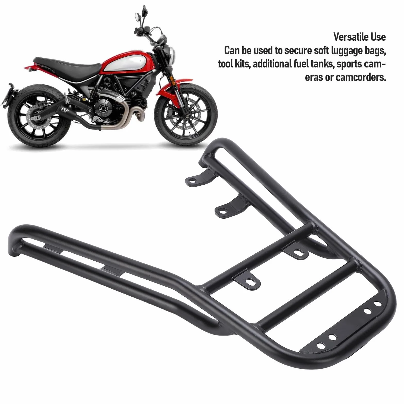 Ausla Portapacchi Posteriore per Scrambler 800 2023-2025, Alta Resistenza, con capacità di 10 Kg, Tubi Senza cuciture.