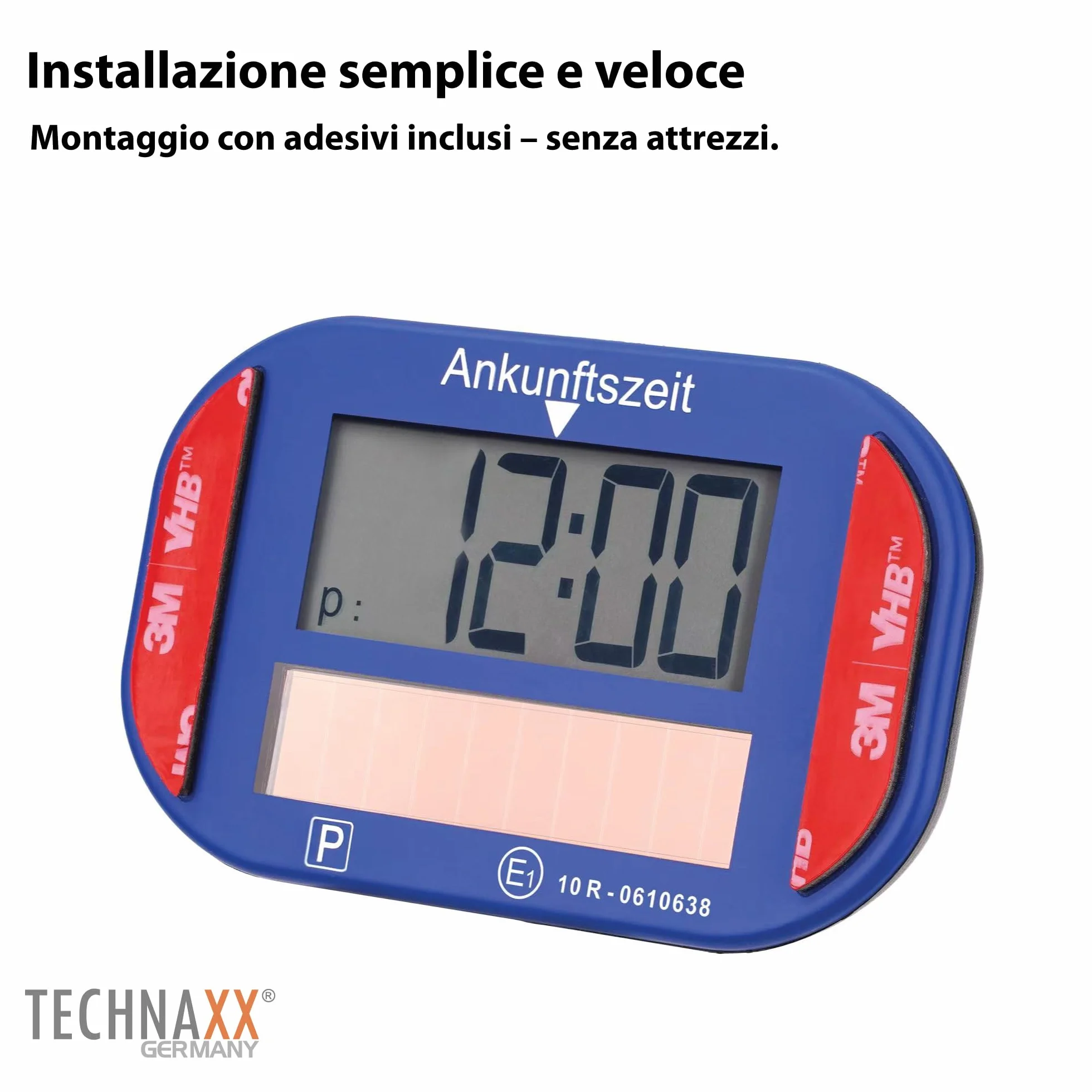 Technaxx TX-337 Disco Orario Elettronico Solare Timer Automatico da Parcheggio per Auto con Sensore di Movimento