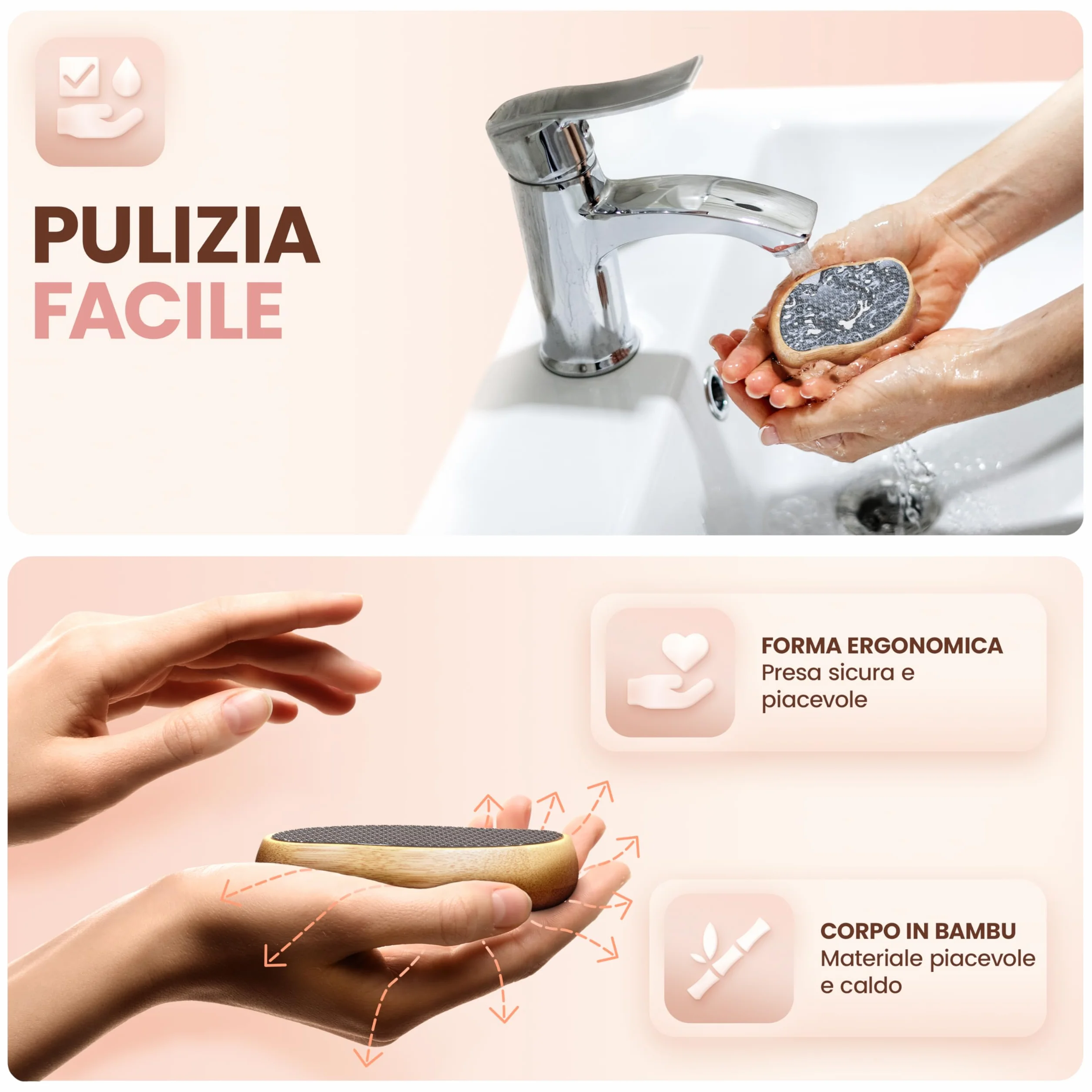 BAMBUA Lima per Piedi Professionale Effetto Anti-Calli Vetro Nano Pedicure Rimozione Calli (Nero)