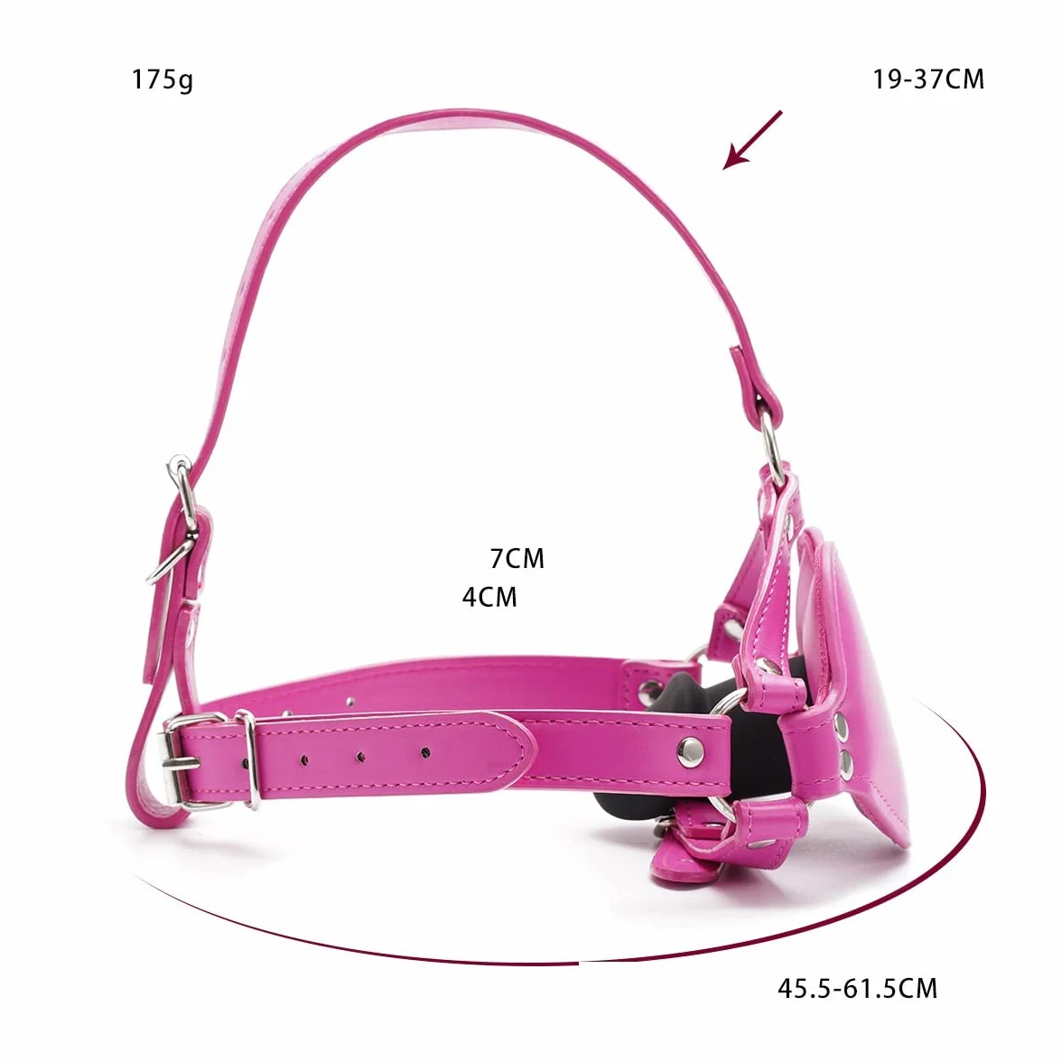Cuoio Bondage Silicone Dildo Bocca Gag Testa Regolabile BDSM Fetish per Coppia (Rosso)