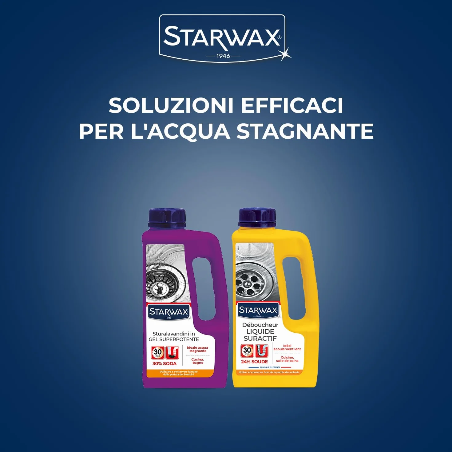 STARWAX Sturalavandino Gel Superpotente 1L - Soda Caustica 30% - Sblocco Tubi