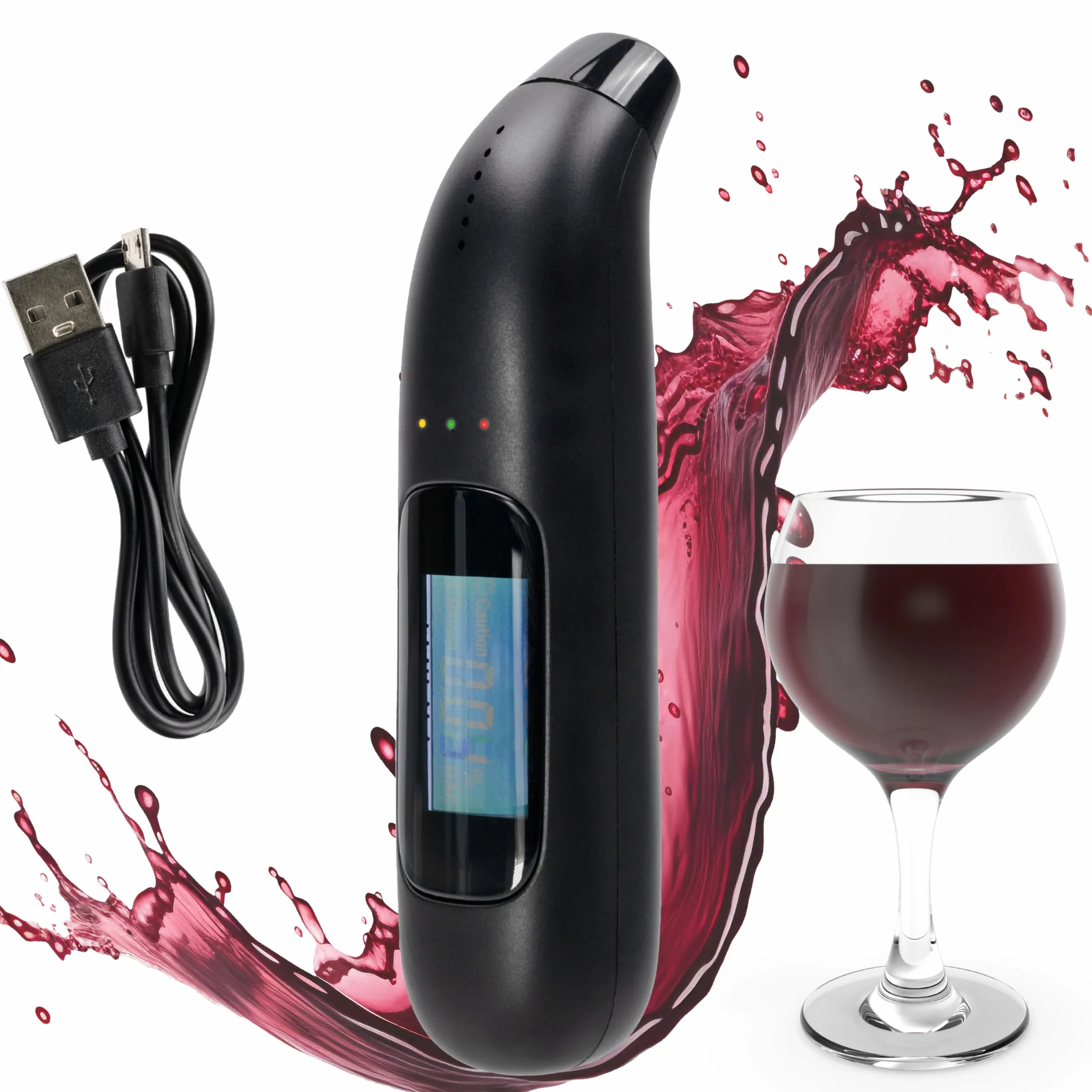 Etilometro Digitale Portatile Display LCD Alcol Test Misurazione Precisa Compatto Senza Boccagli
