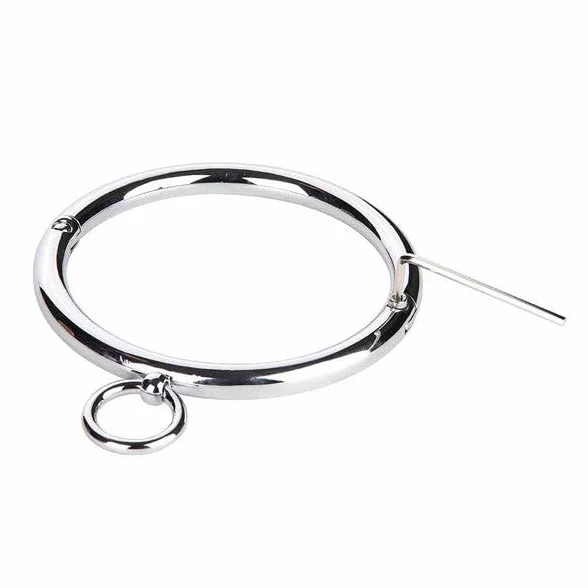 BONDAGERIE® Collare tondo in metallo con anello