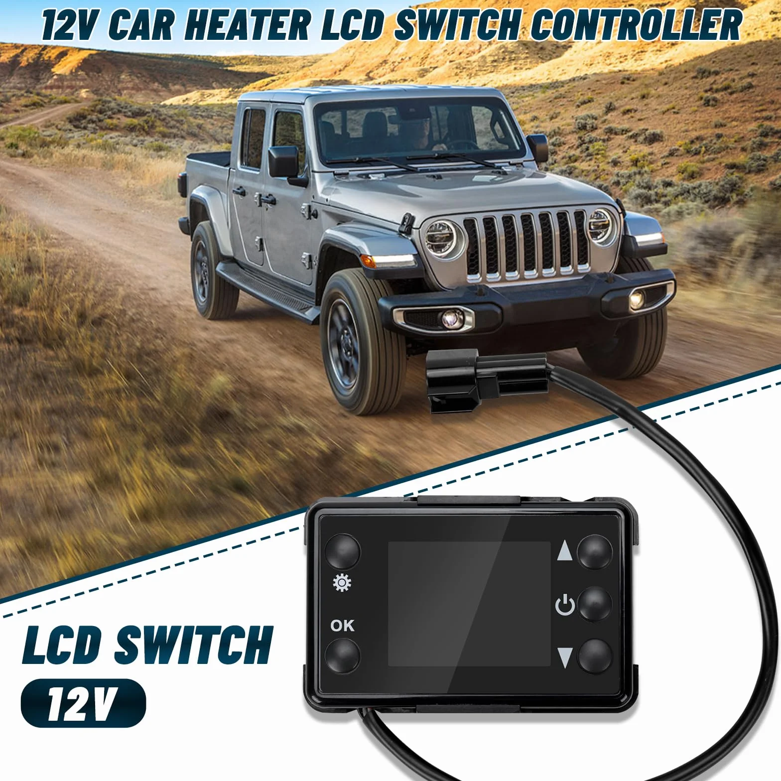 12 V Auto Riscaldatore LCD Interruttore di Controllo, con 4 Pulsanti di Controllo Remoto, Parcheggio Universale Riscaldatore per Auto Riscaldatore Dell'aria Diesel