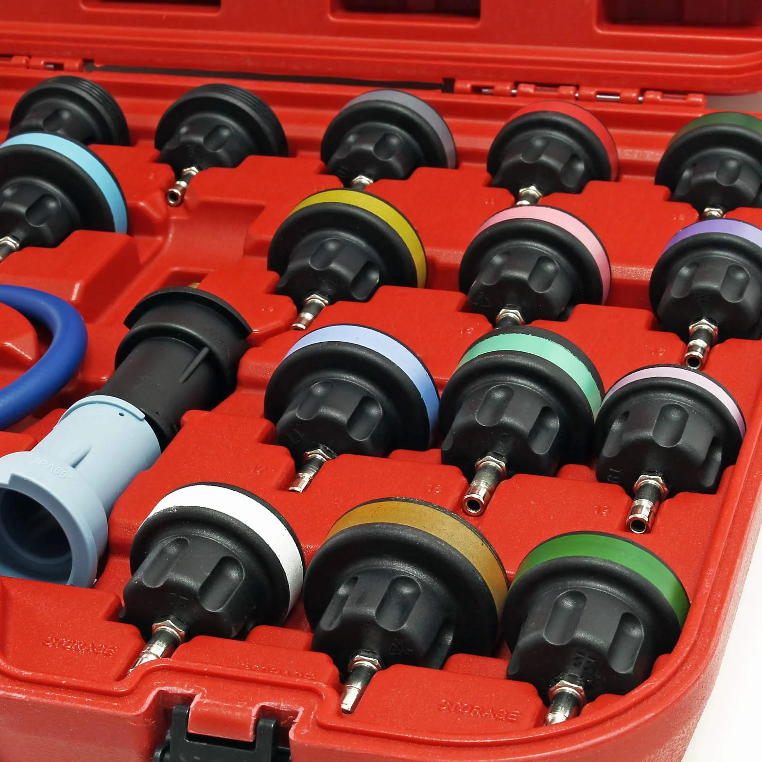 Wiltec Tester per impianto di raffreddamento 27 pezzi con pompa e tappi radiatore