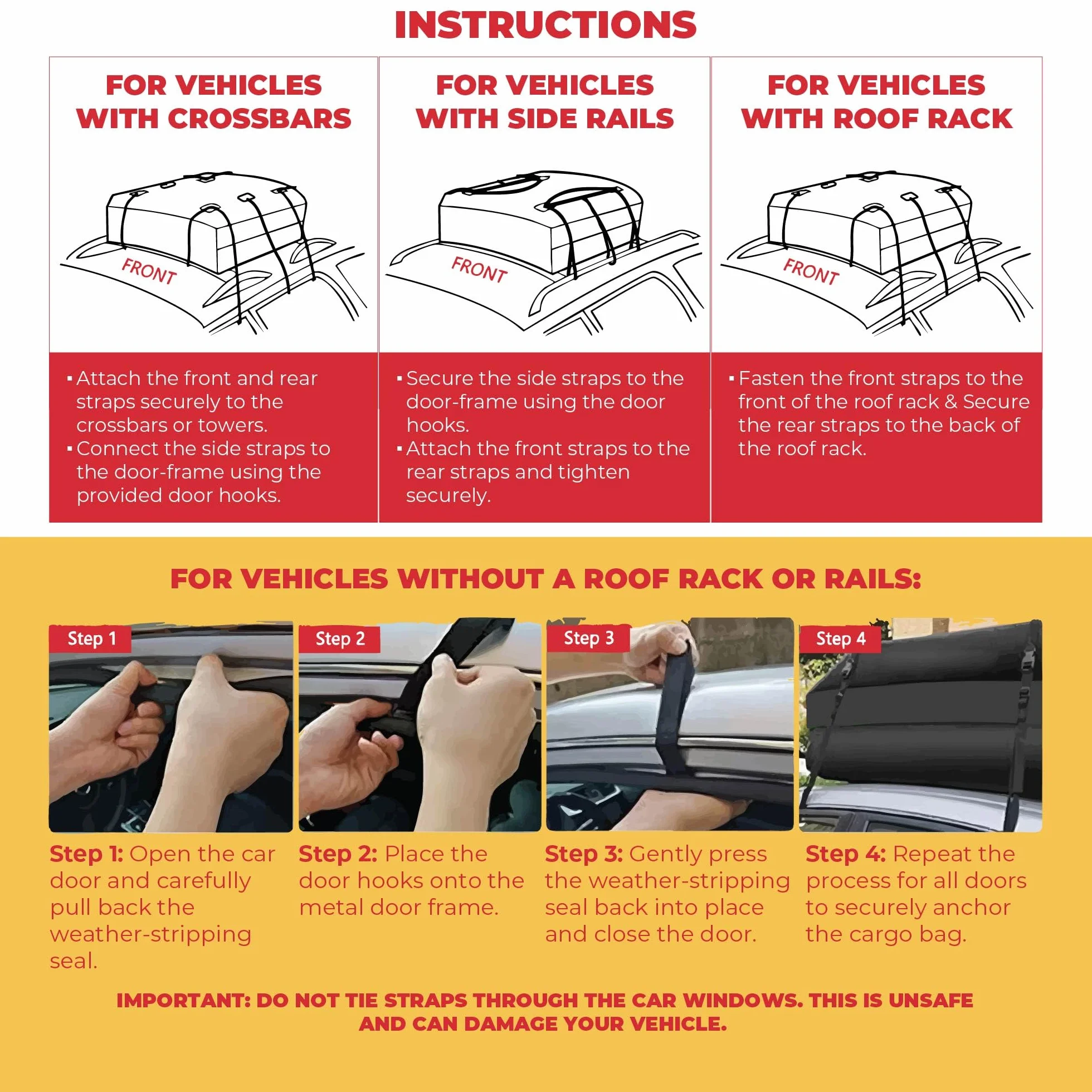 GADLANE Borsa da Tetto per Auto - 552L Box da Tetto Impermeabile per Auto con/senza Portapacchi, con Tappetino Antiscivolo, 6 Cinghie Robuste, Lucchetto a Combinazione, Borsa Portaoggetti (Gialla)