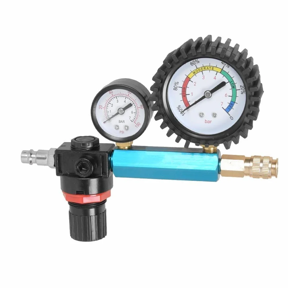 46 Pezzi Tester di Compressione Professionale, Tester di Perdita di Pressione per Motori Diesel e Benzina (blue)