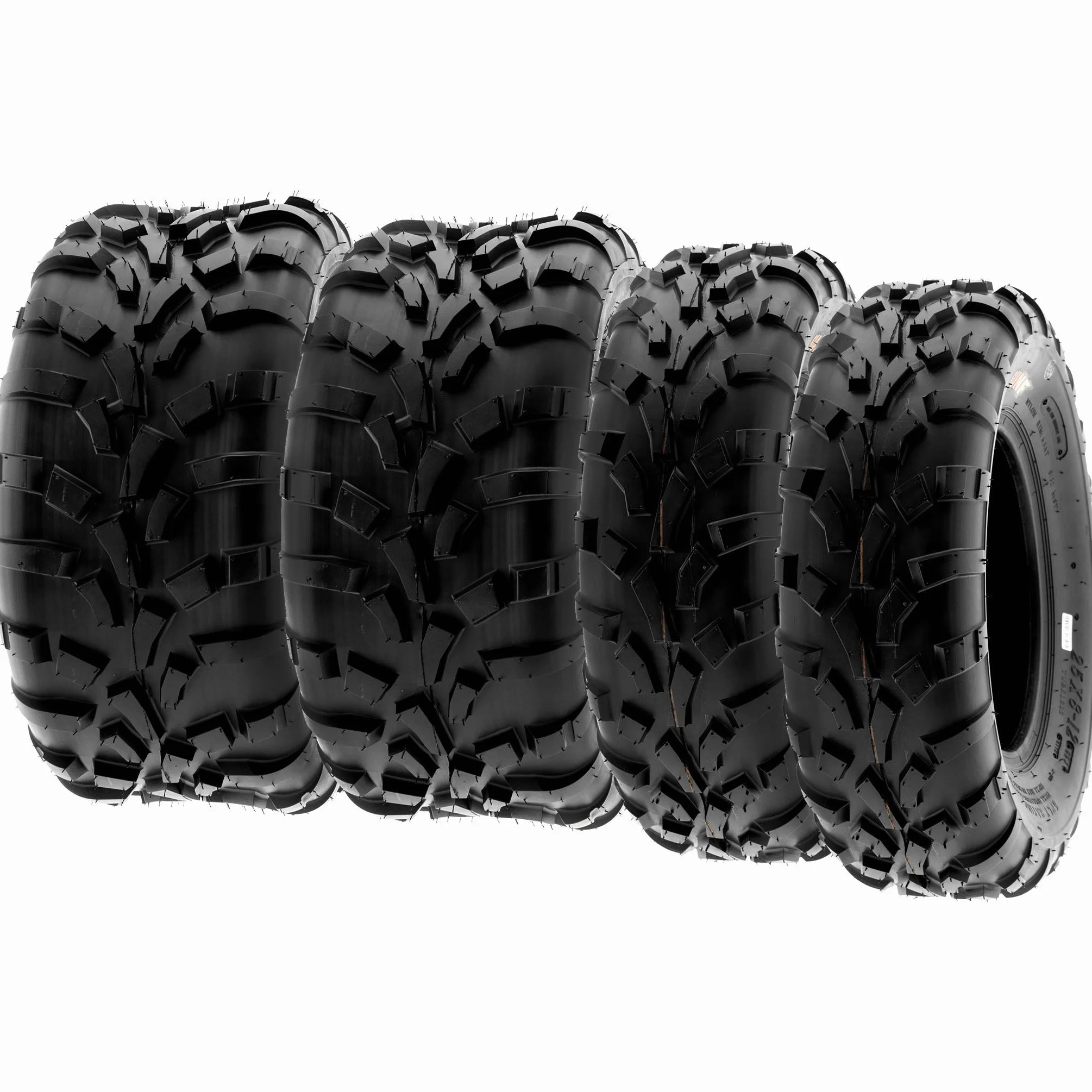 SunF A010 25x8-12 & 25x10-12 ATV UTV Quad Pneumatici fuoristrada 6PR TL 70J E4 Mark battistrada direzionali e nodosi, set di 4 pezzi