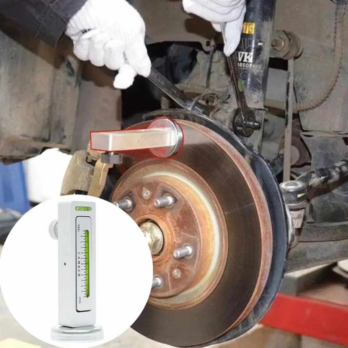 CGEAMDY Strumento Calibro Magnetico Regolabile per Auto, Misure Camber Caster Angolo Ruota Allineamento