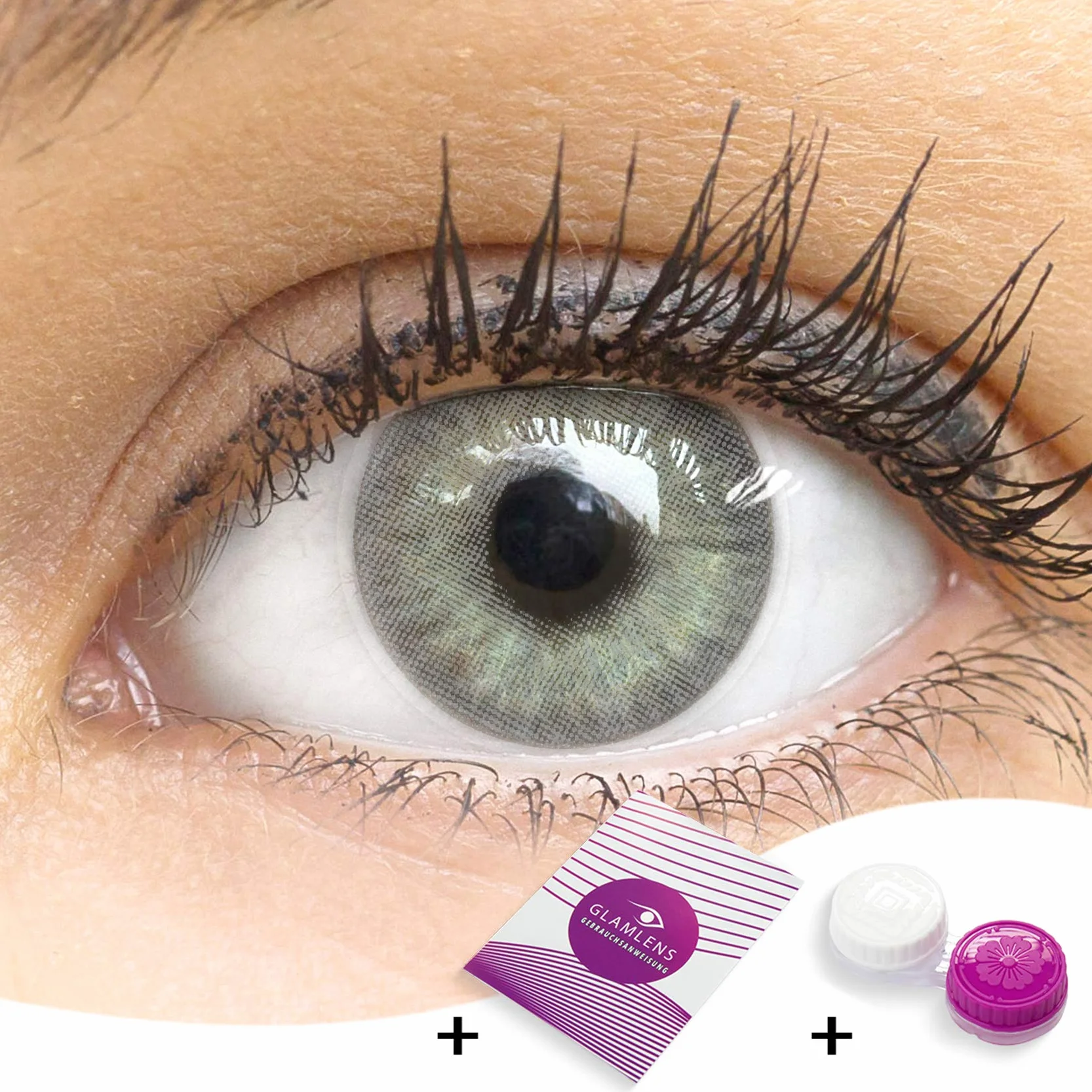 GLAMLENS Lenti a Contatto Colorate Grigio Milano Grey Mensili Silicone Idrogel 2 Pezzi DIA 14.0 Senza Correzione 0.00