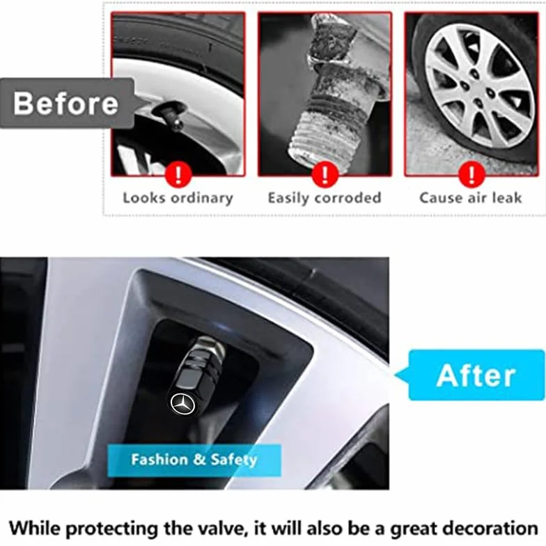 Tappi valvole pneumatici Mercedes Benz CESM CLK GLK GL AB AMG GLS GLE AMG Series, accessori auto