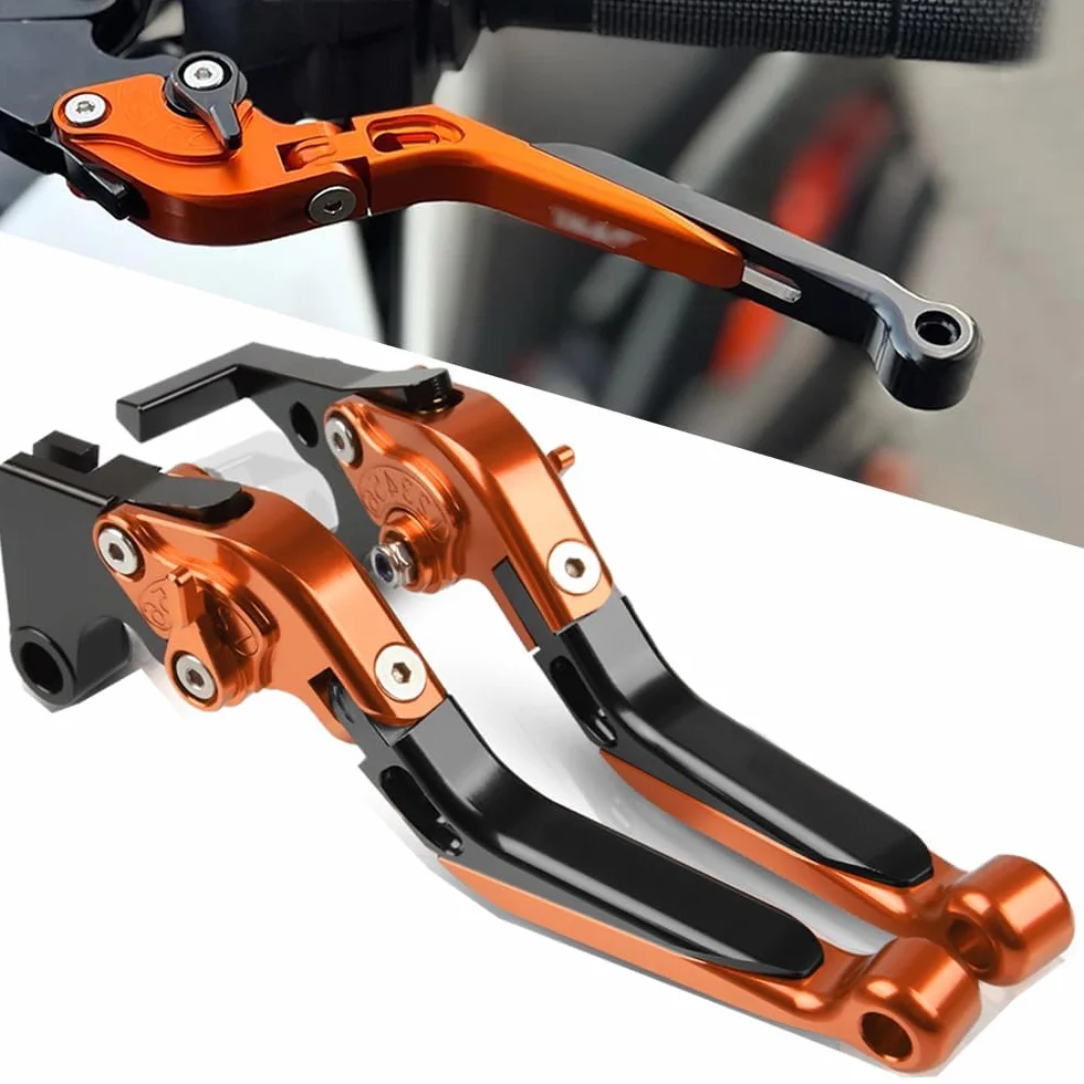 CNC Alluminio Leva Freno e Frizione per KTM DUKE 790 2018-2021 Arancione Nero