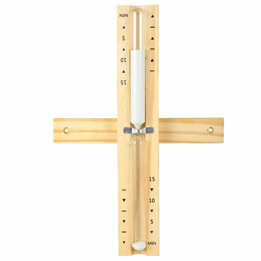 Clessidra Sauna Analogica 15 Minuti Legno Sabbia Timer Girevole Parete