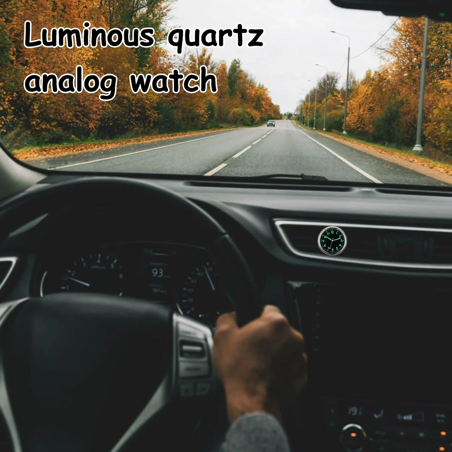 Orologi per auto per cruscotto - Orologio analogico per auto luminoso | Orologi sostitutivi per automobili al quarzo, orologio adesivo per cruscotto 'auto, adesivo per veicoli Birtern