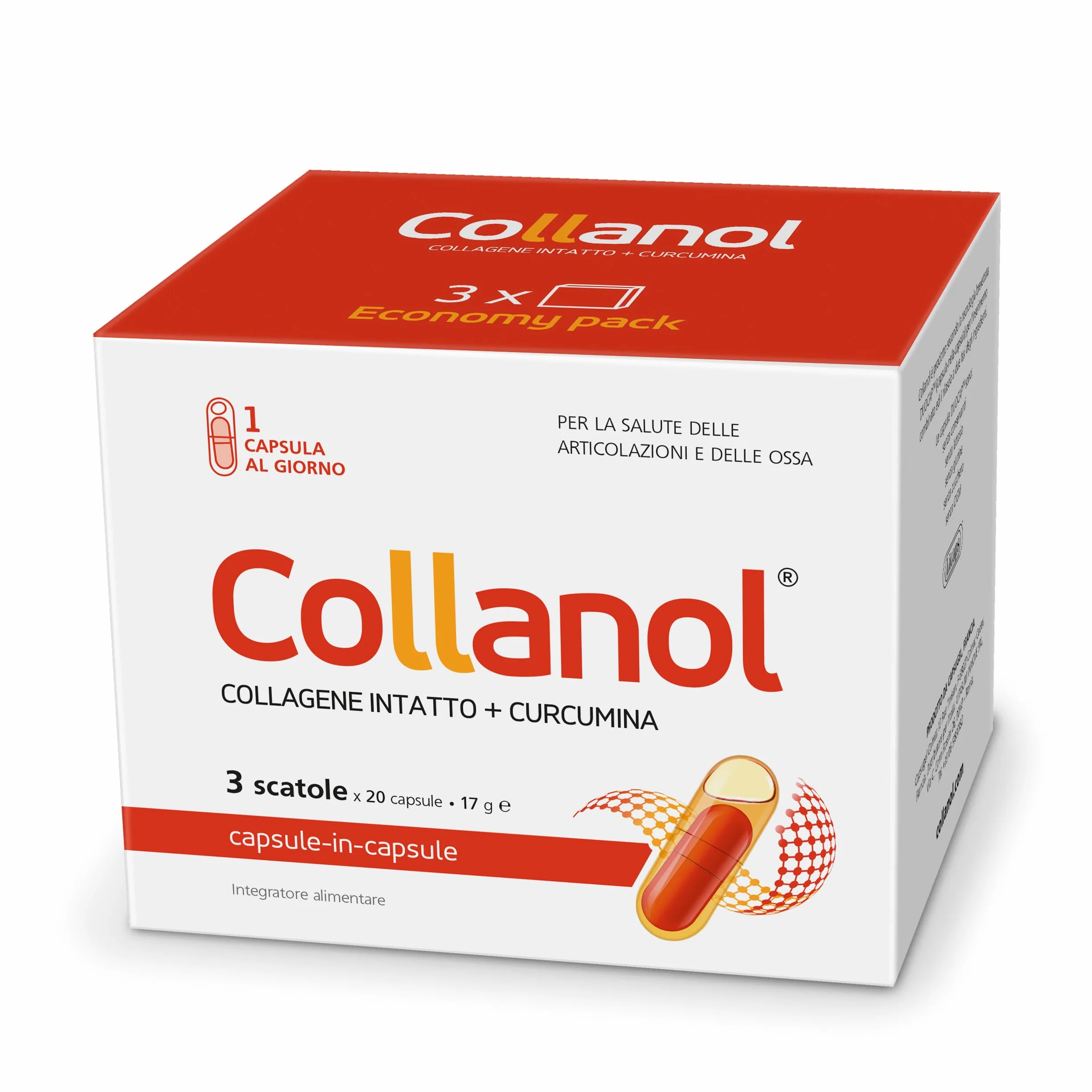 Collanol collagene 3D curcumina micellare 60 capsule salute articolare