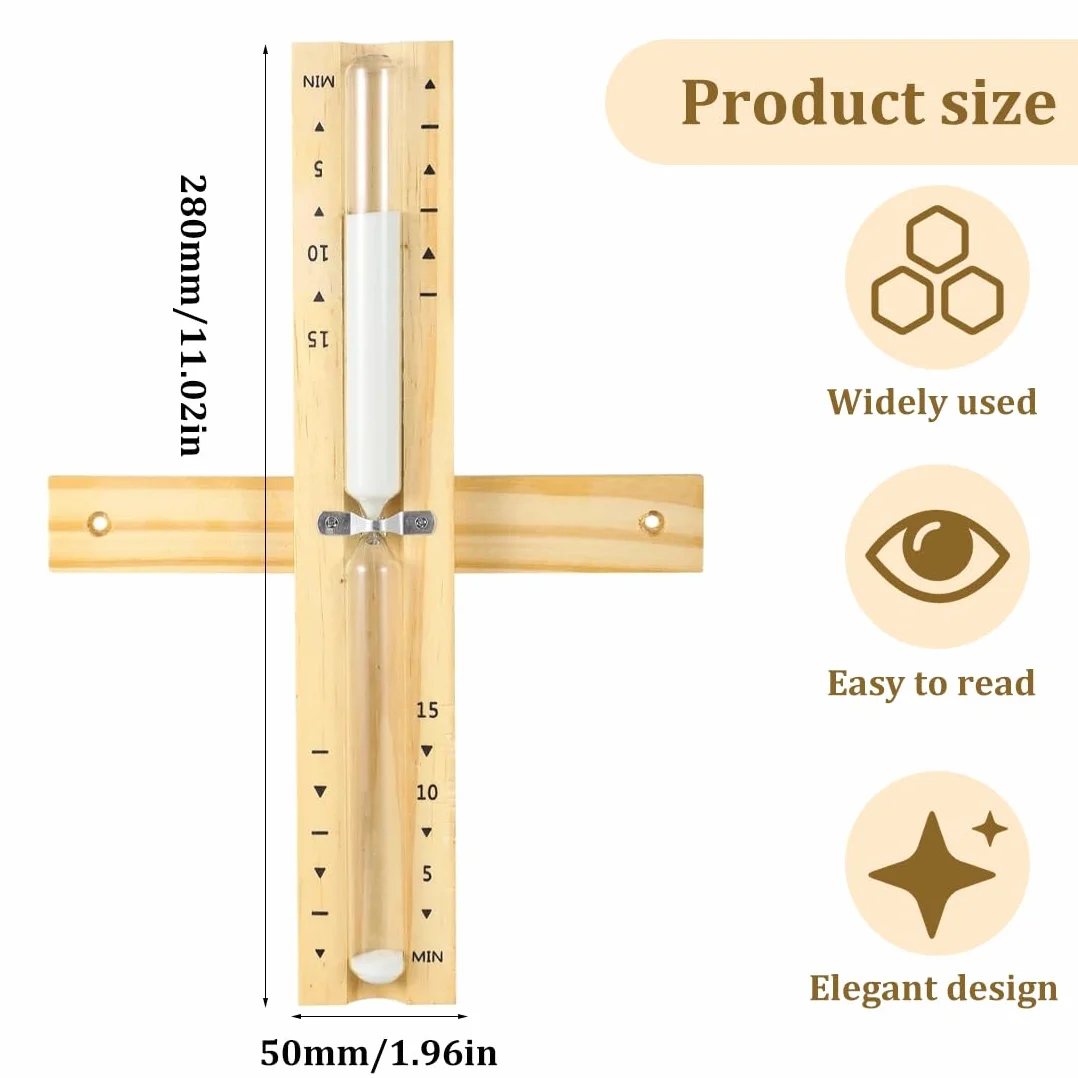 Clessidra Sauna Analogica 15 Minuti Legno Sabbia Timer Girevole Parete
