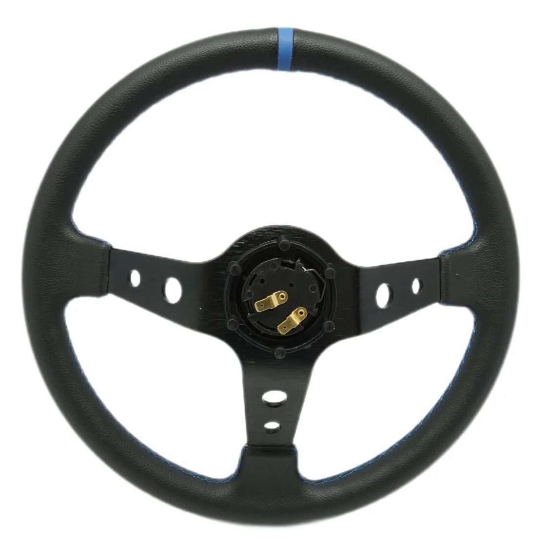 DoradoTuning Piatto profondo sport volante in pelle nera 350mm