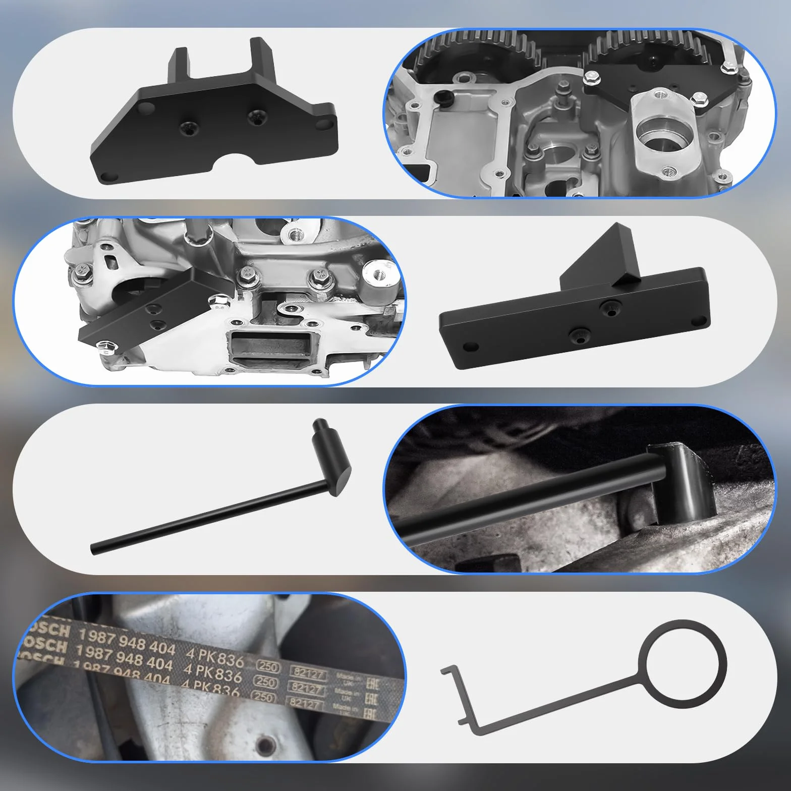 Kit di Allineamento Distribuzione PSA 1.2 Puretech, Strumento Professionale con Pignone di Allineamento, Controllo della Cinghia Compatibile con Peugeot Opel 1.2L Turbo Per Berlingo, C1, C3 Aircross