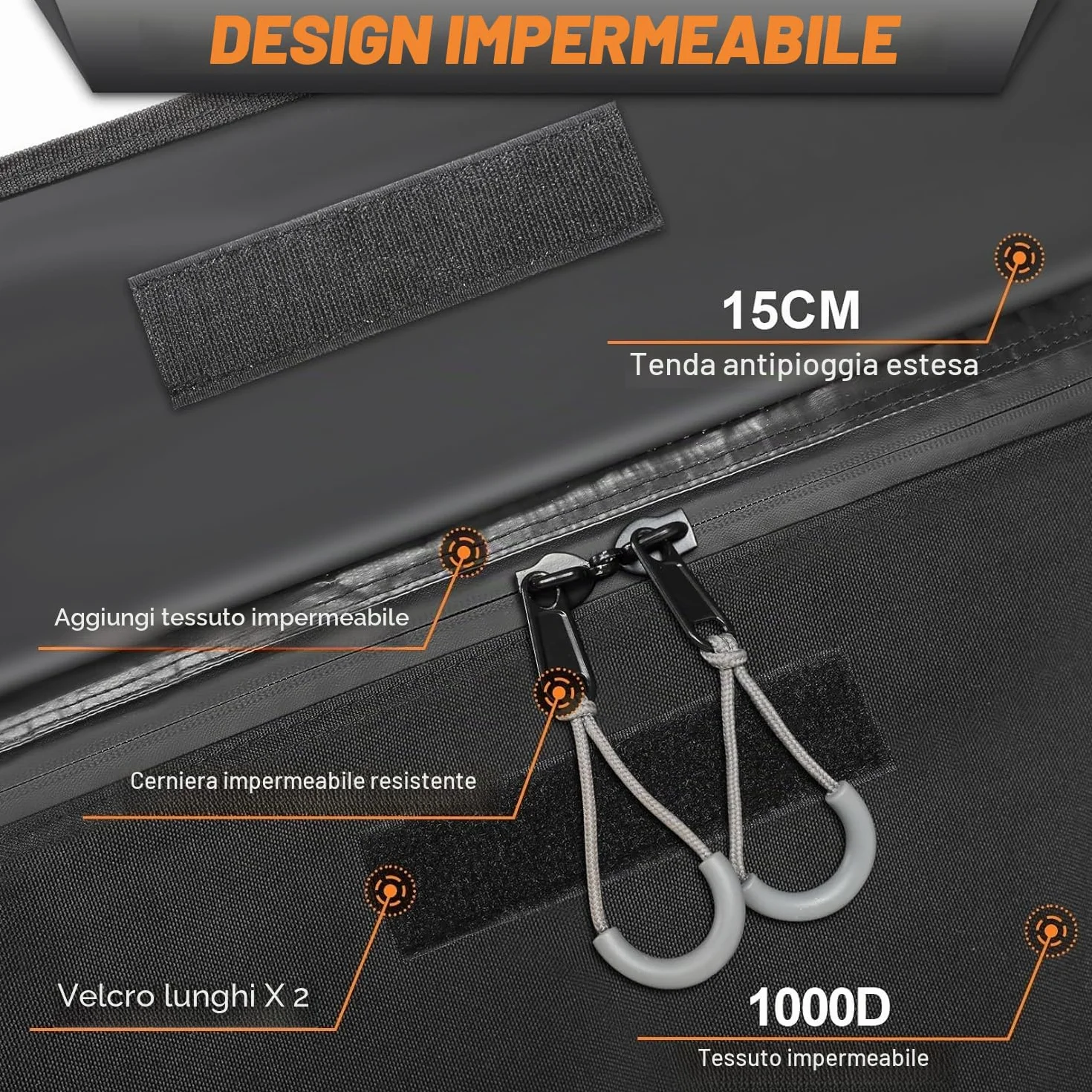 Sailnovo Box Tetto Auto 580L 20 piedi cubi Borsa da Trasporto Impermeabile con 6 ganci e 8 cinghie