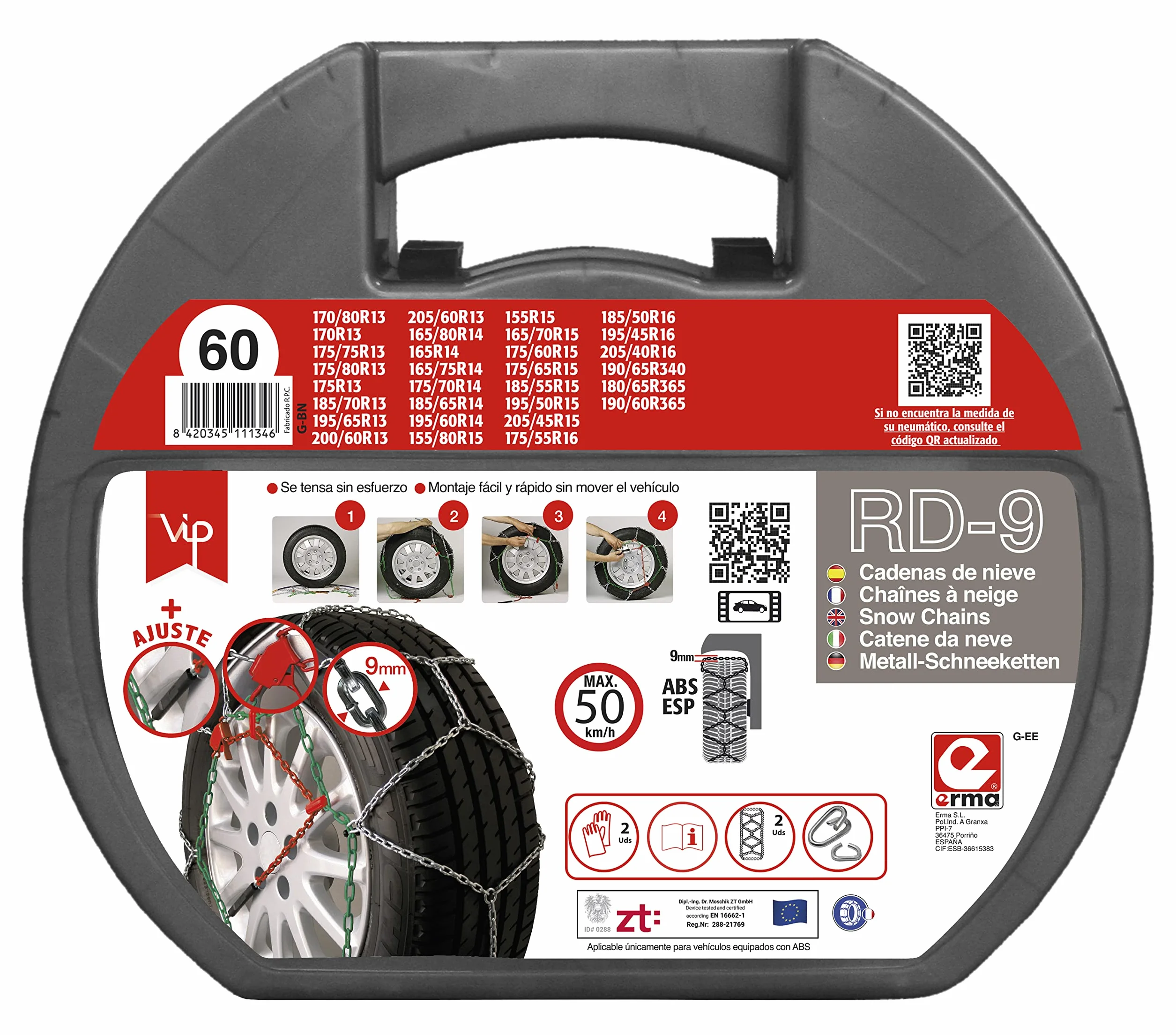 Catene da Neve Metalliche mm Taglia 60 RD9