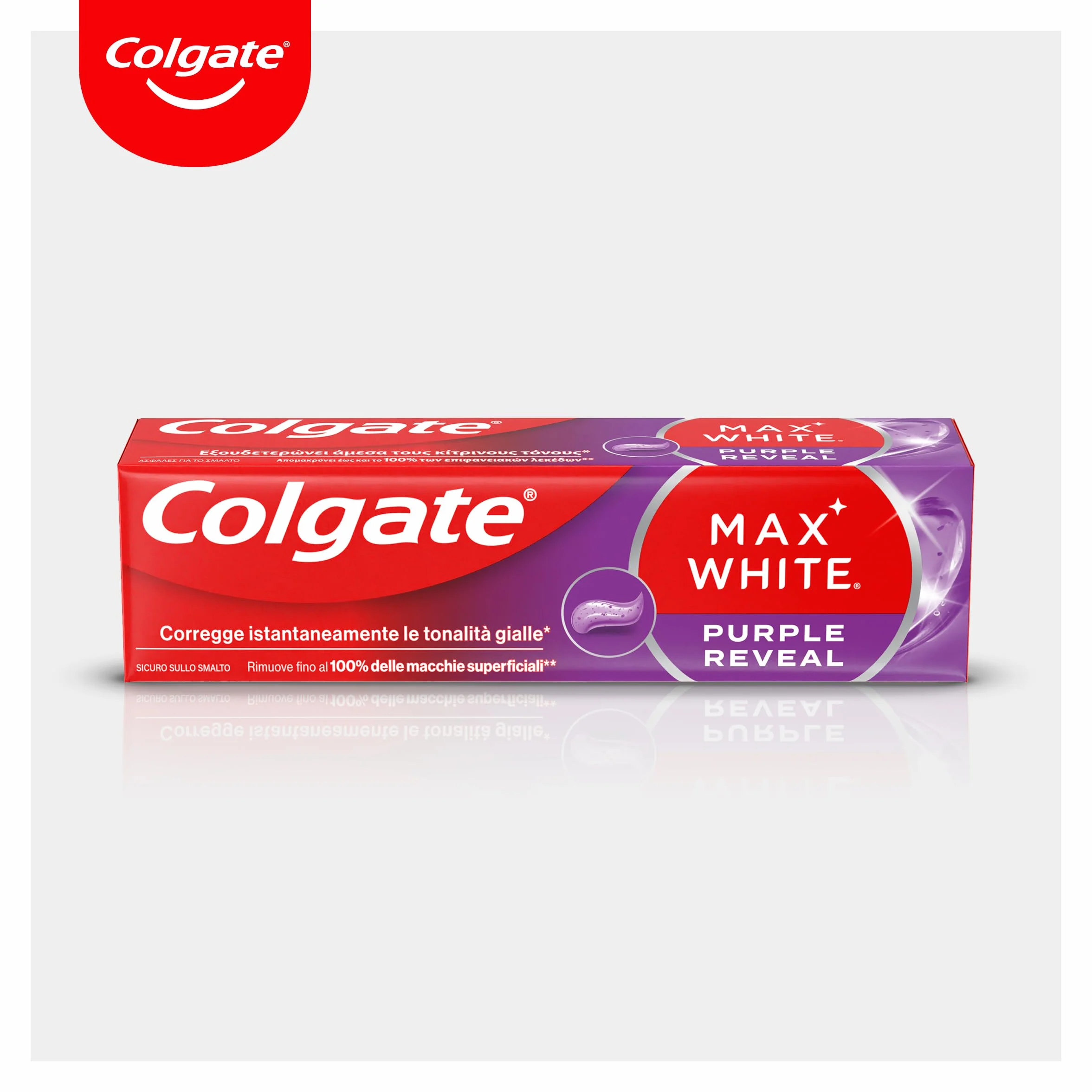 Colgate Dentifricio Sbiancante Max White Purple Reveal 4 Confezioni da 75 ml
