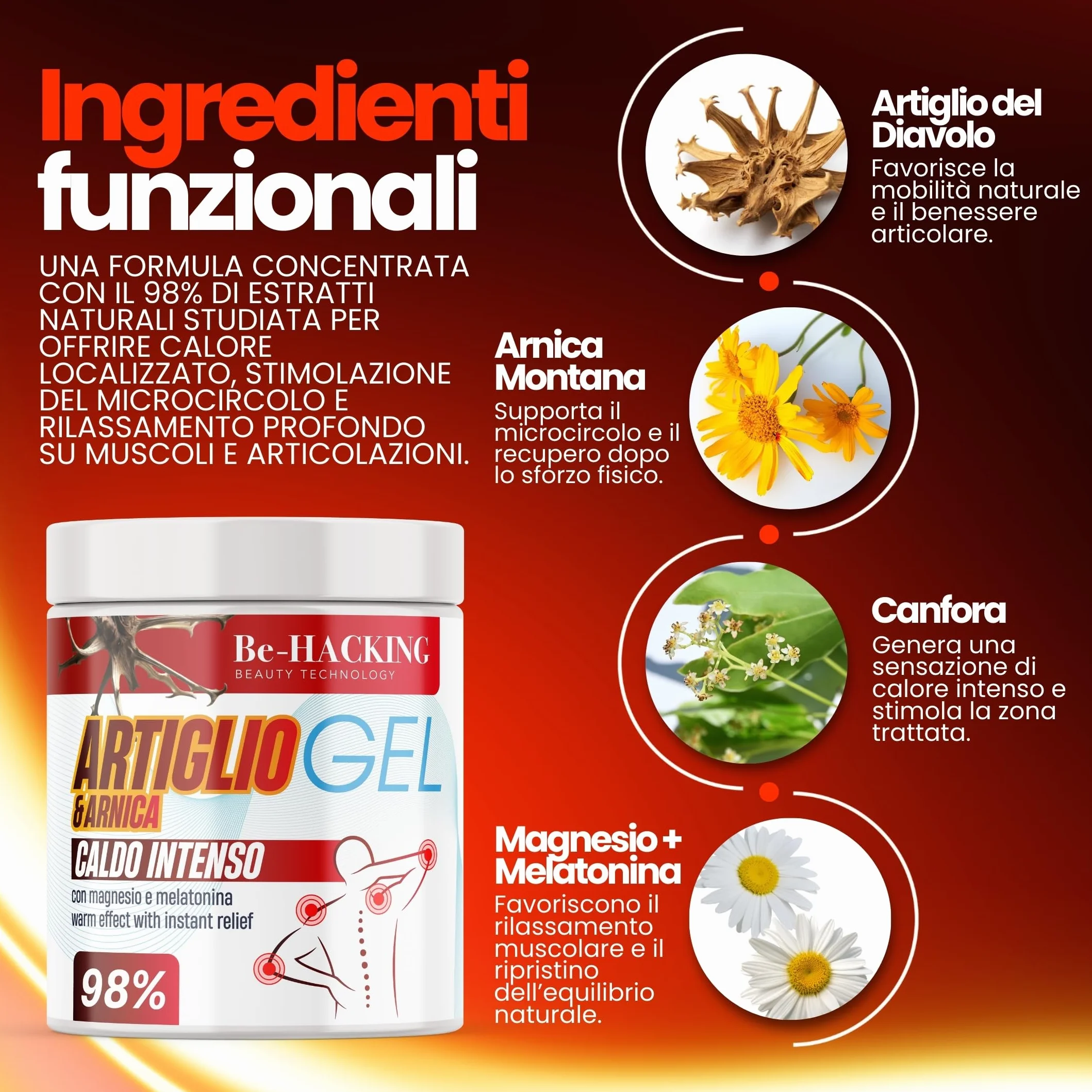 Gel Arnica e Artiglio del Diavolo Extra Forte 550ML Antinfiammatorio Massaggio Caldo