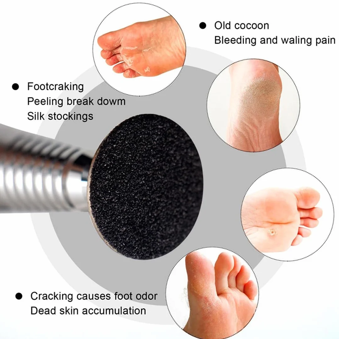WeddHuis 60pcs Strumento per Pedicure Carta Vetrata Disco Abrasivo Pelle Morta Tacchi Screpolati 80#150#240#