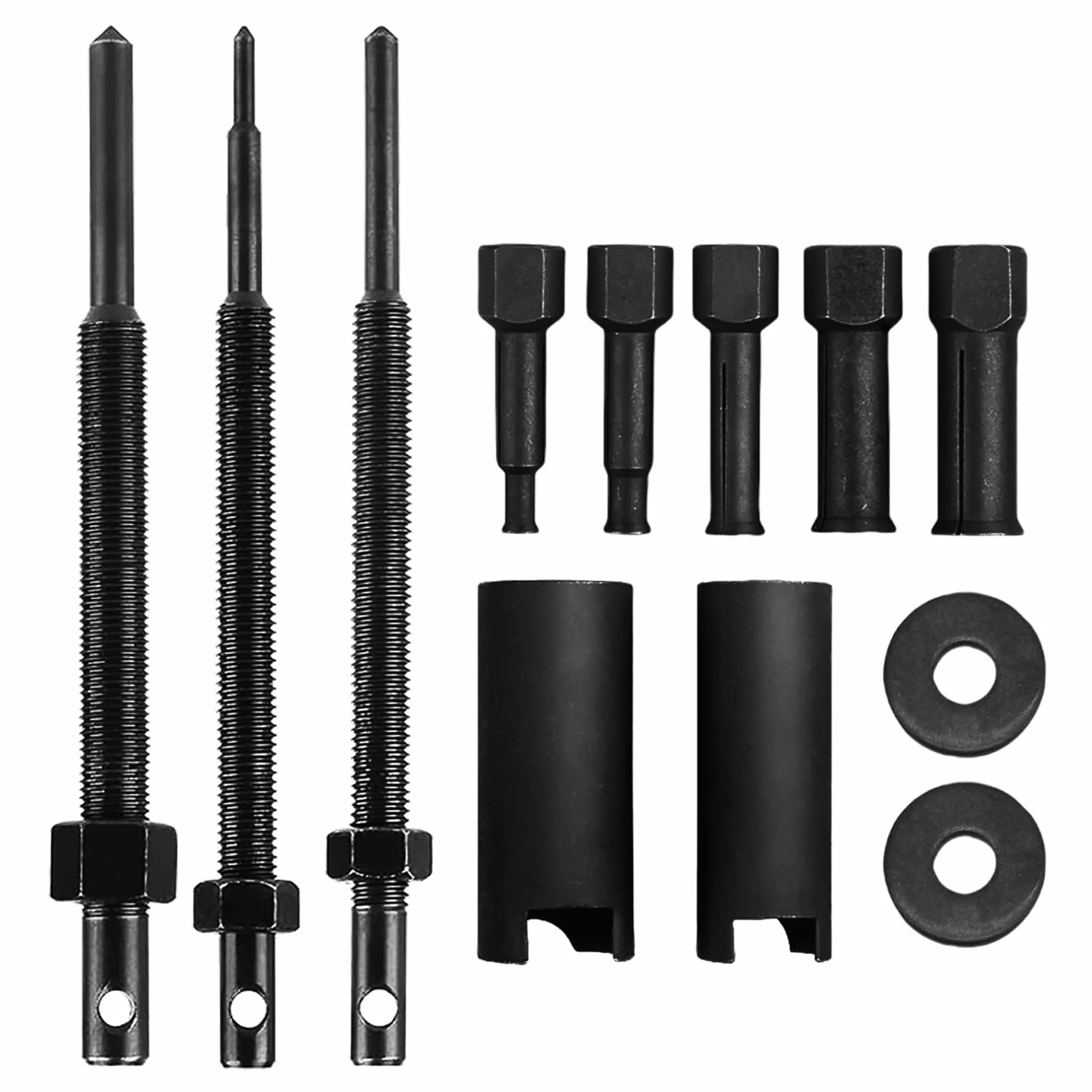 BORDEAG 12 Pezzi Kit Estrattore per Cuscinetti Interni per Moto 9-30 Mm Nero