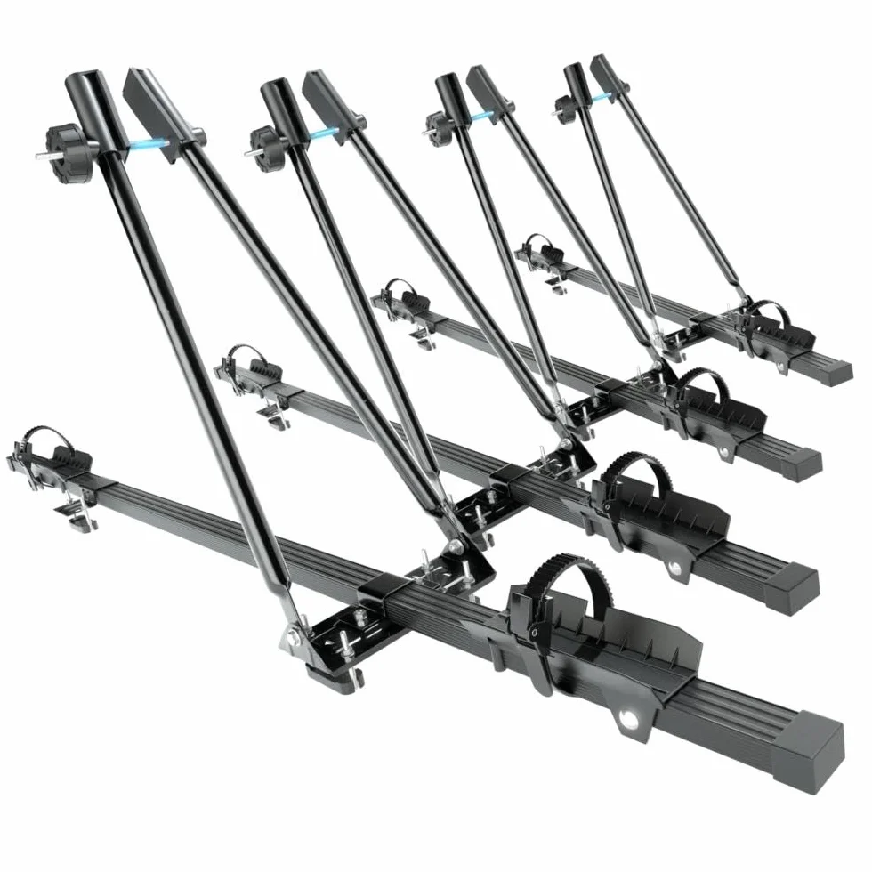 Mossa 4X Portabici da Tetto, Portabiciclette con Barra in Acciaio