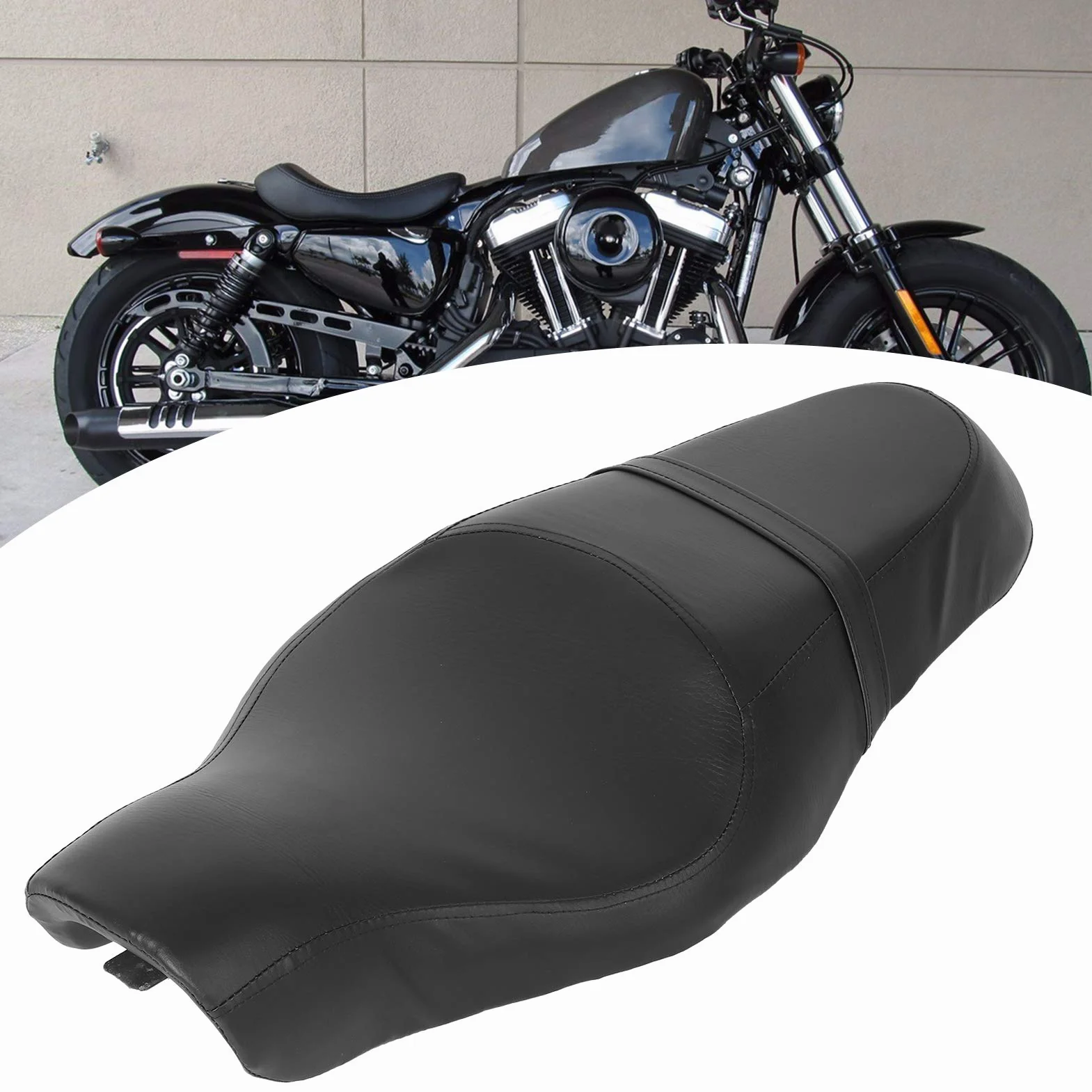 Sella Moto per Forty Eight XL1200X XL1200V XL883, Pelle Sintetica, Design ergonomico Confortevole, Cuscino Ciclismo Resistente