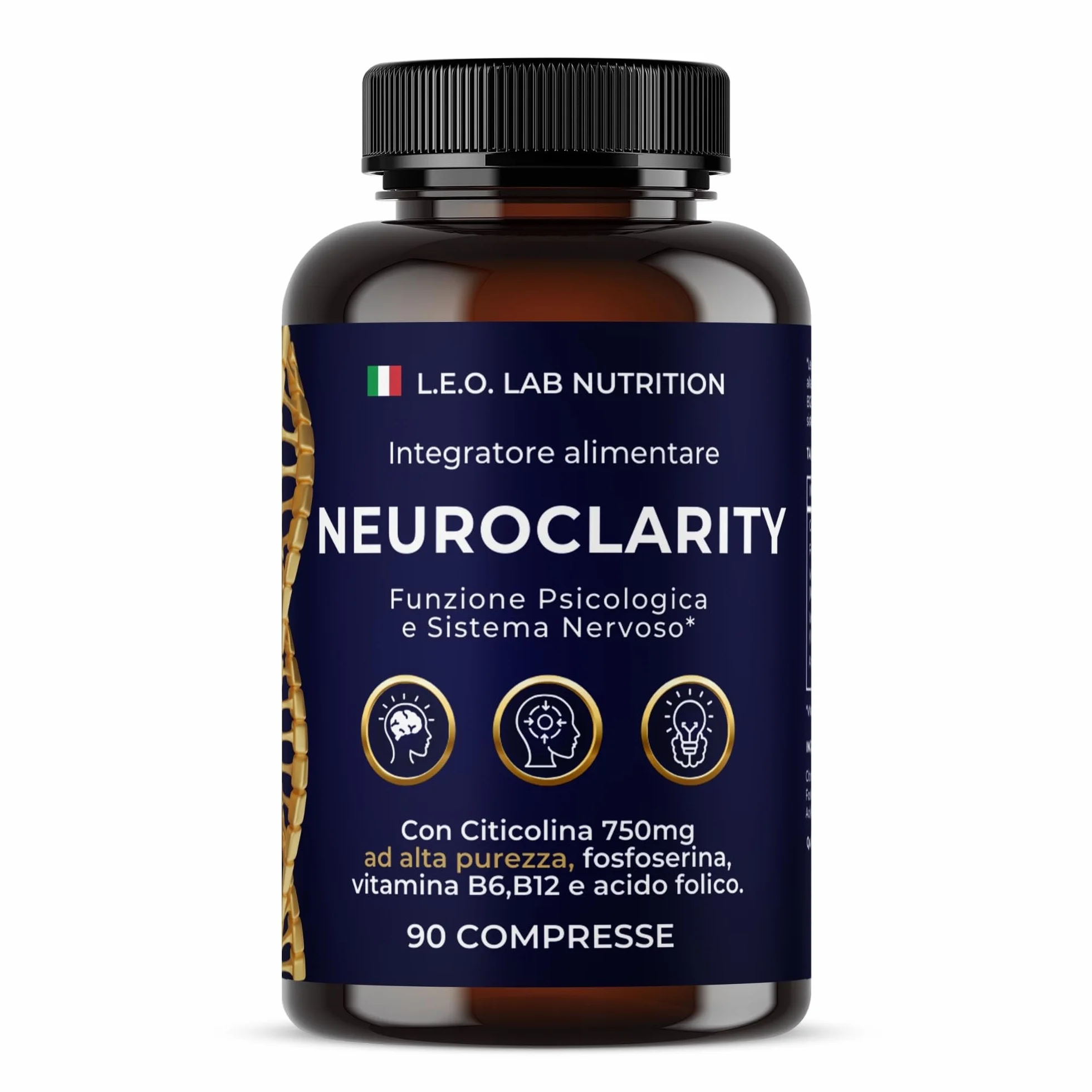 Citicolina 90Cpr 750mg Colina Fosfoserina Vitamine B Acido Folico Metabolismo Energetico Cerebrale
