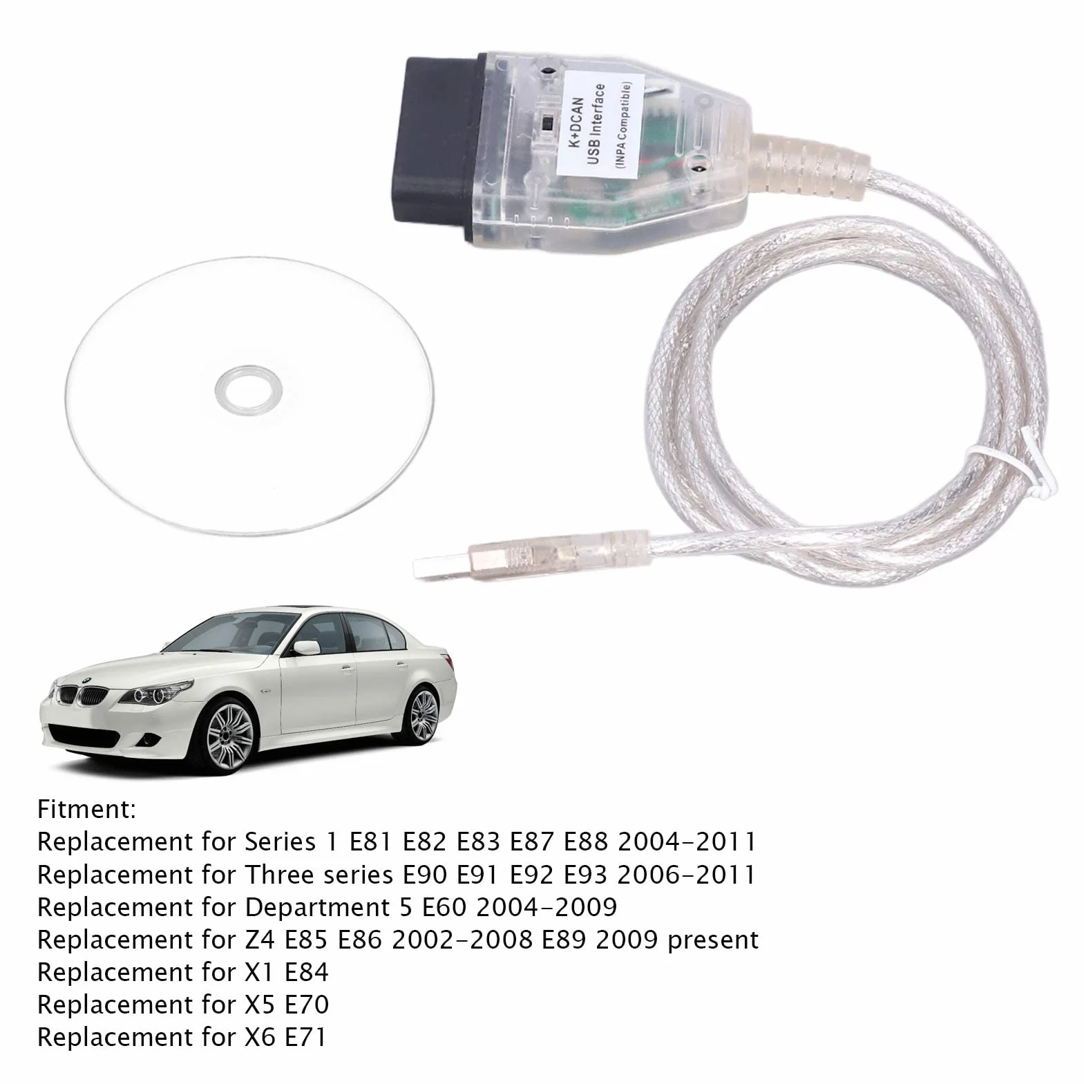 Cavo USB K+DCAN OBD2 Diagnostico Auto per Programmazione Driver