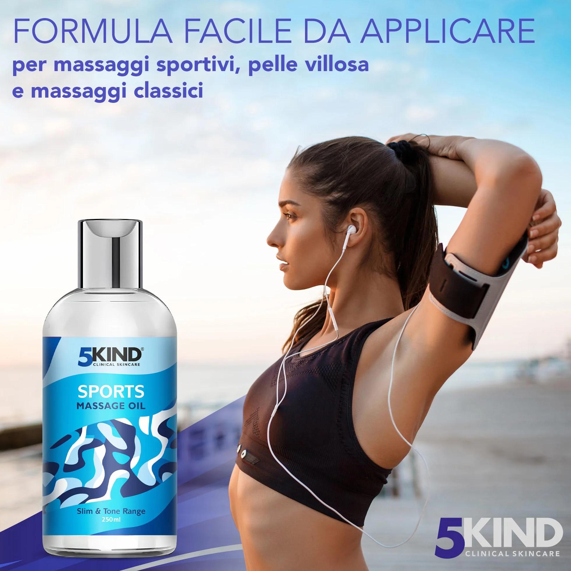 Olio per massaggi professionali 250ml - 5kind - Olio per massaggio terapeutico