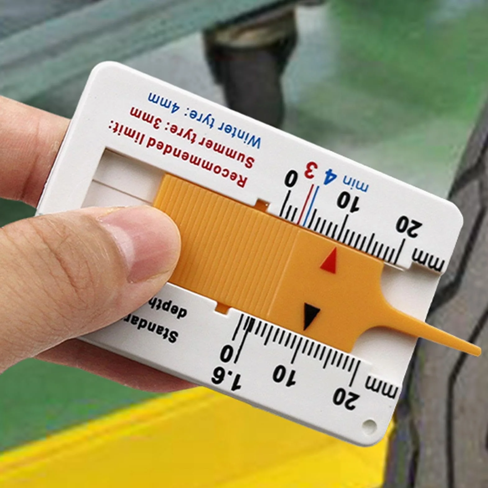 Misuratore di profondità degli pneumatici 0-20 mm, strumento di misurazione del battistrada portatile per moto