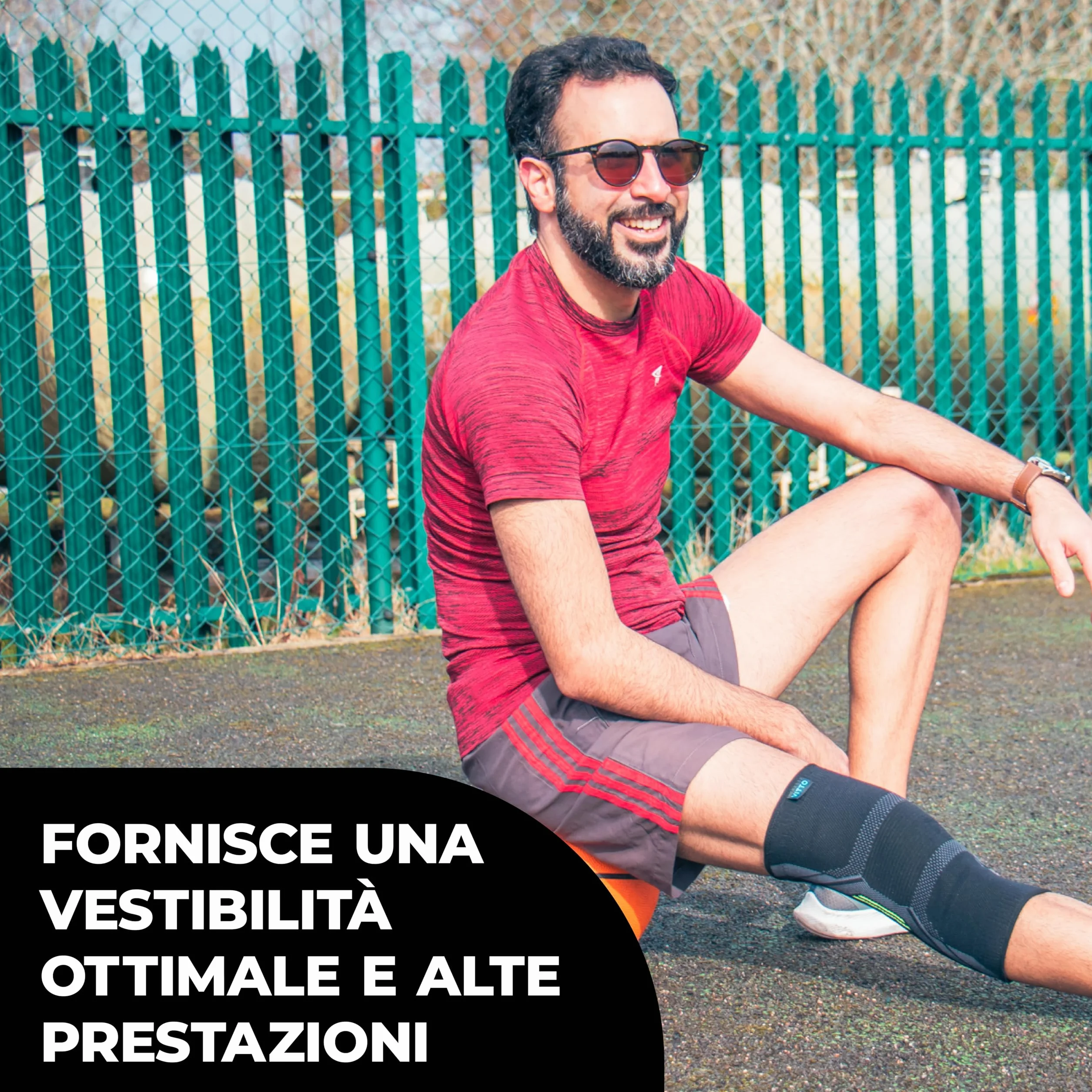 VITTO Ginocchiera Ortopedica Tutore Ginocchio Legamenti Menisco Sportiva Sollevamento Pesi Corsa Uomo Donne Artrite M Nero
