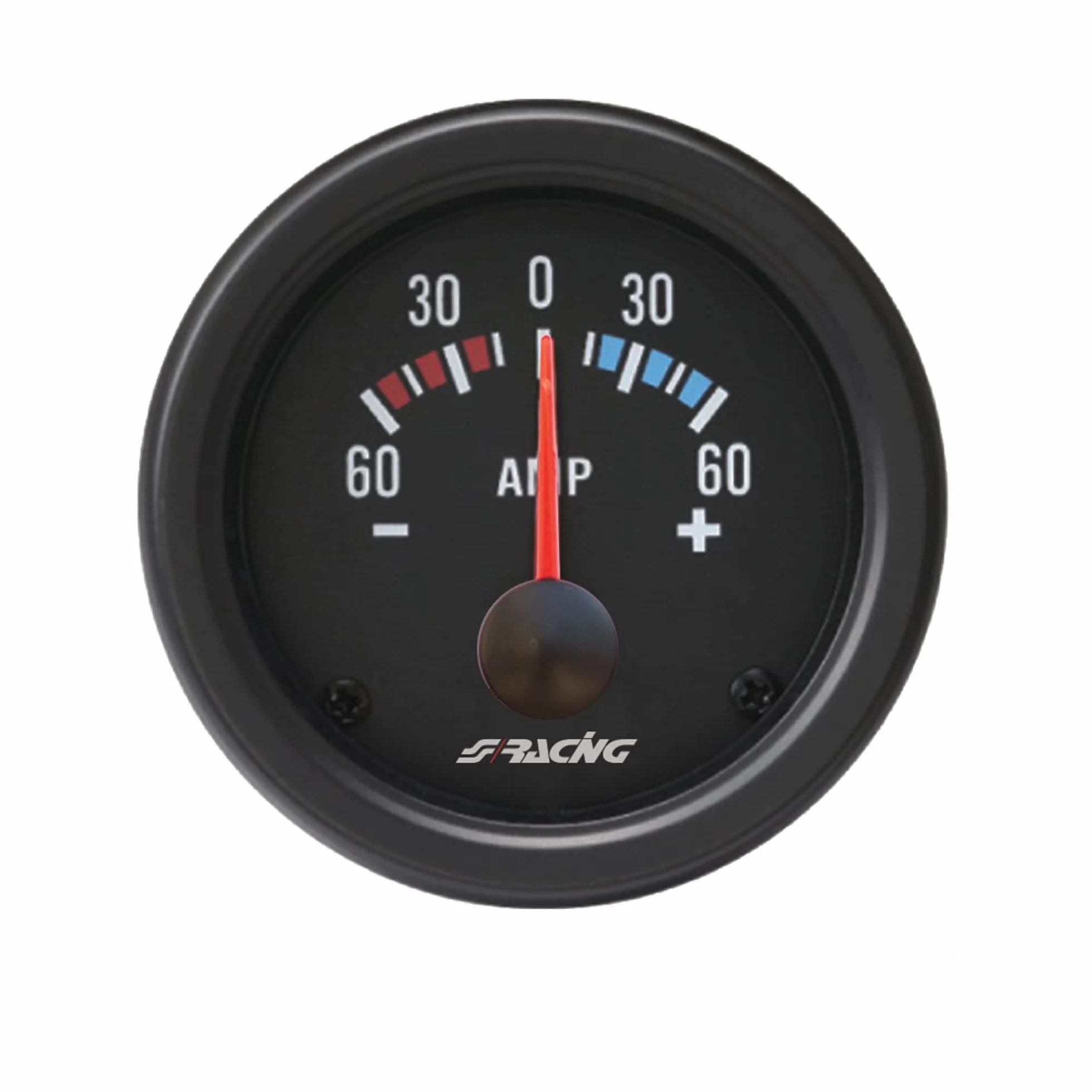 Simoni Racing AM/B Black line Amperometro elettrico, Universale per Auto o Camion, con Display Retroilluminato Led Bianco