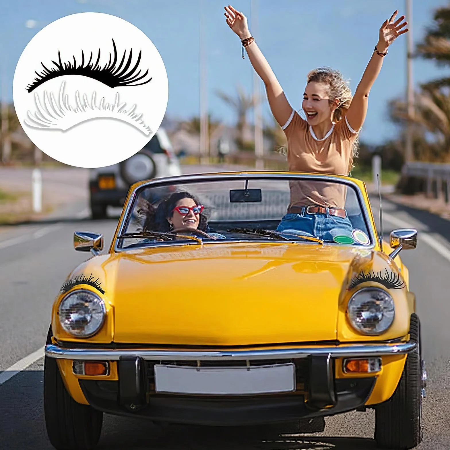 Adesivo Cigli dell'automobile Adesivo per Paraurti Sopracciglia Ciglia Adesivi per Auto Luce Adesivo per Paraurti Ciglia Rimovibili, Adesivo Decorativo