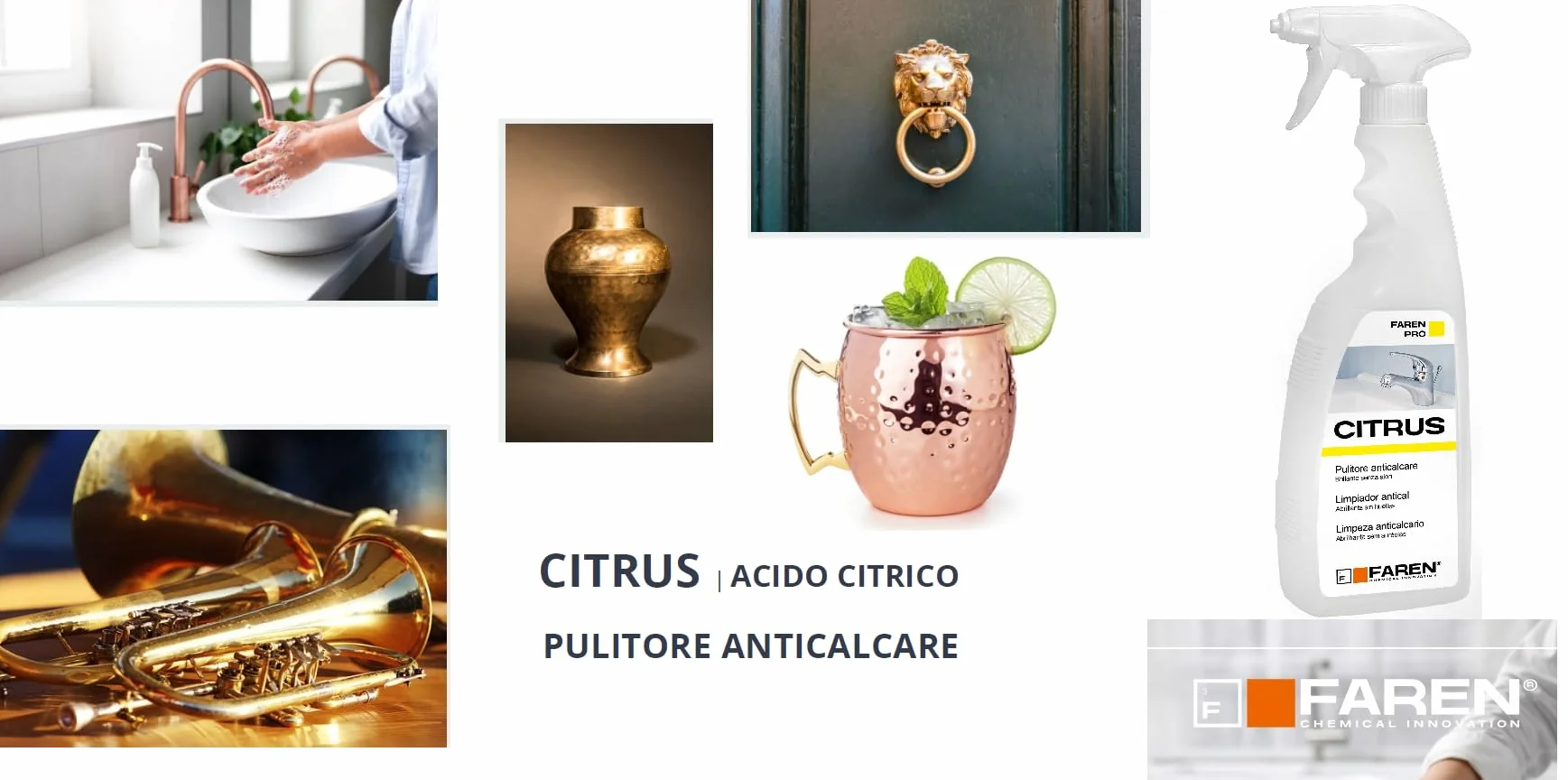 Faren CITRUS Pulitore Anticalcare Acido Citrico 750ml